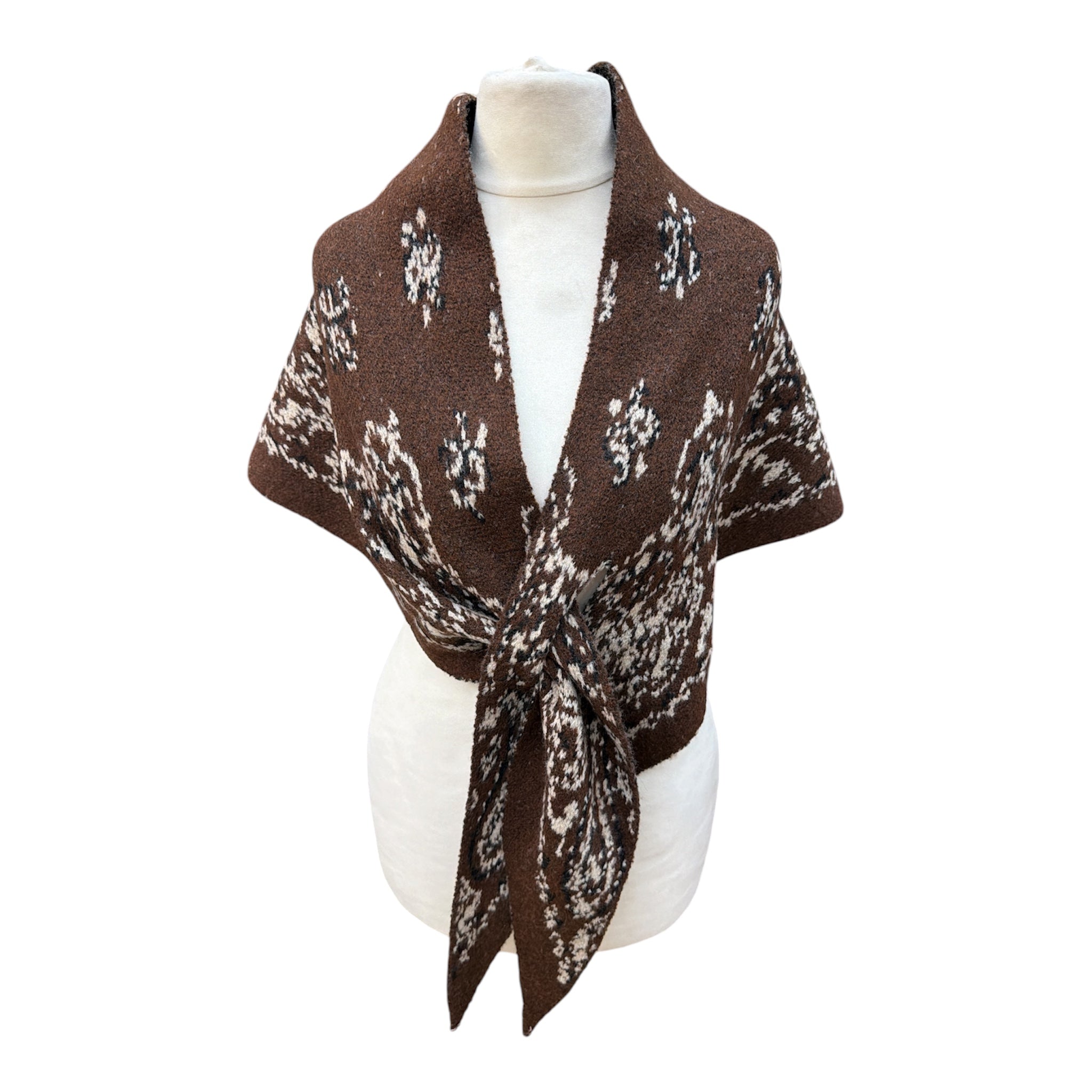 Foulard triangle motif cachemire paisley, châle poncho femme automne‑hiver(x6)#22