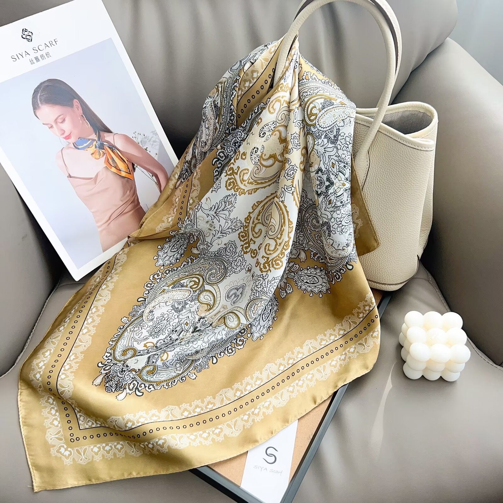 Foulard Carré touche soie 70cmx70cm (x12)#4