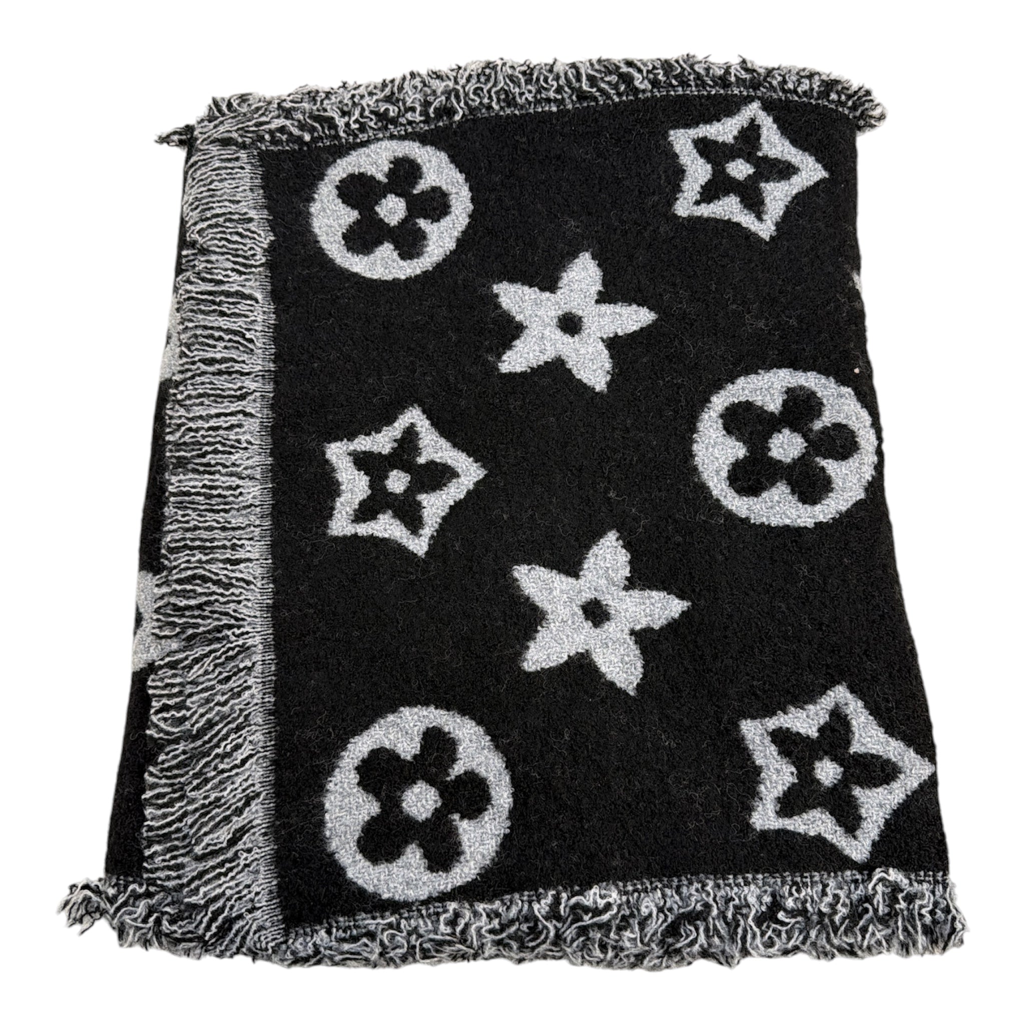 Écharpe grand modèle à motifs fleuris avec franges(x12)