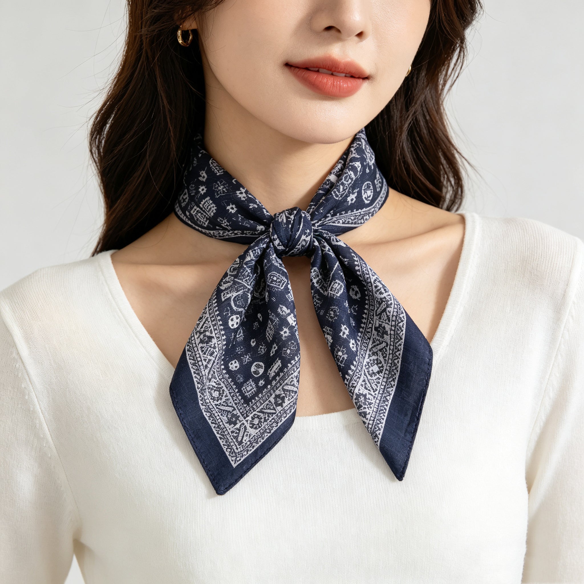 Foulard carré ethnique à motifs géométriques (x12)#41