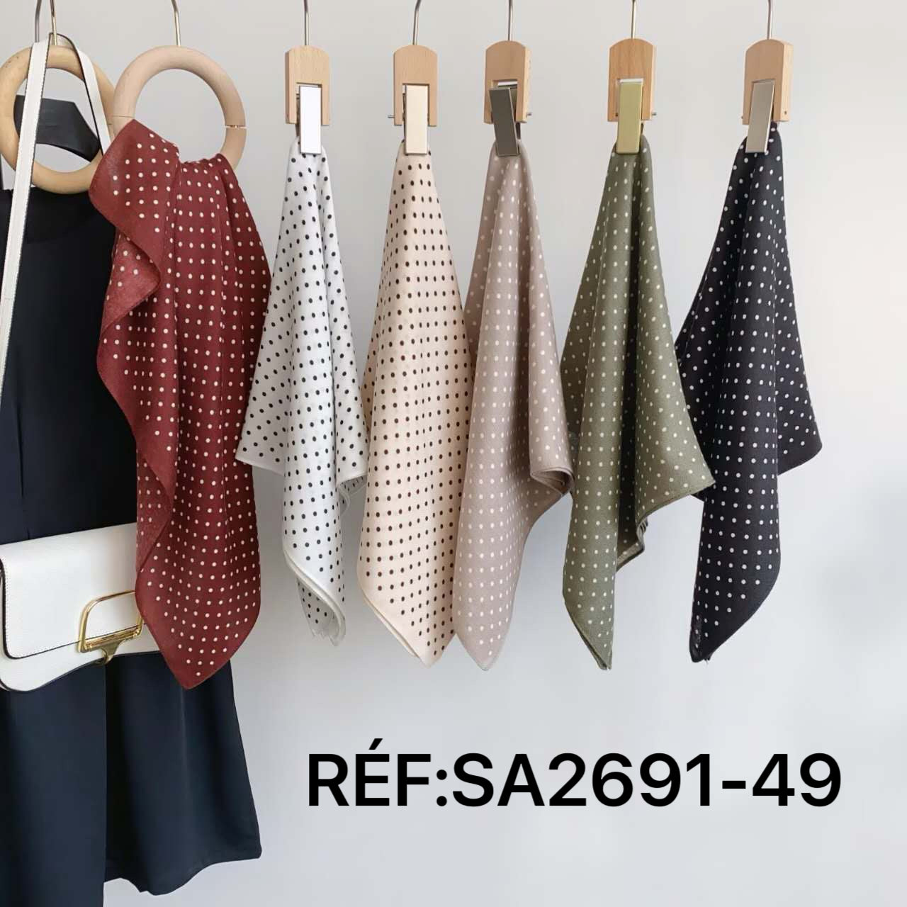 Foulard carré à motifs Motif petits pois (x12)#49