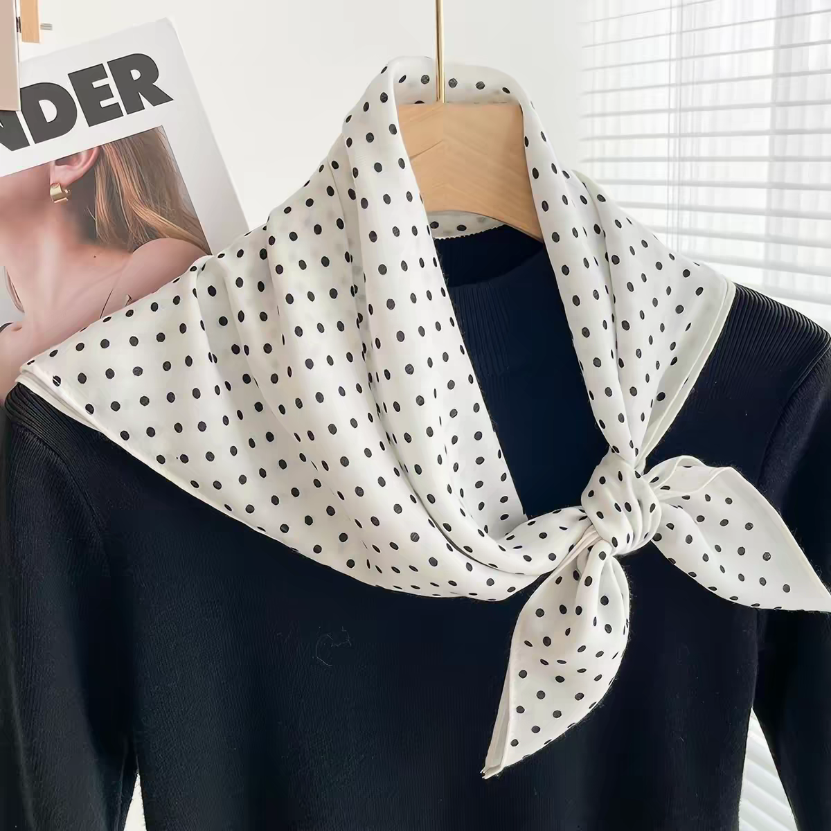 Foulard carré à motifs Motif petits pois (x12)#49