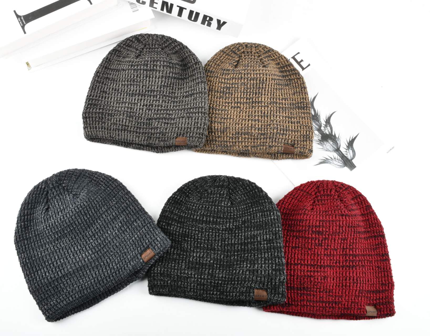 Bonnet tricoté homme hiver (x12)#