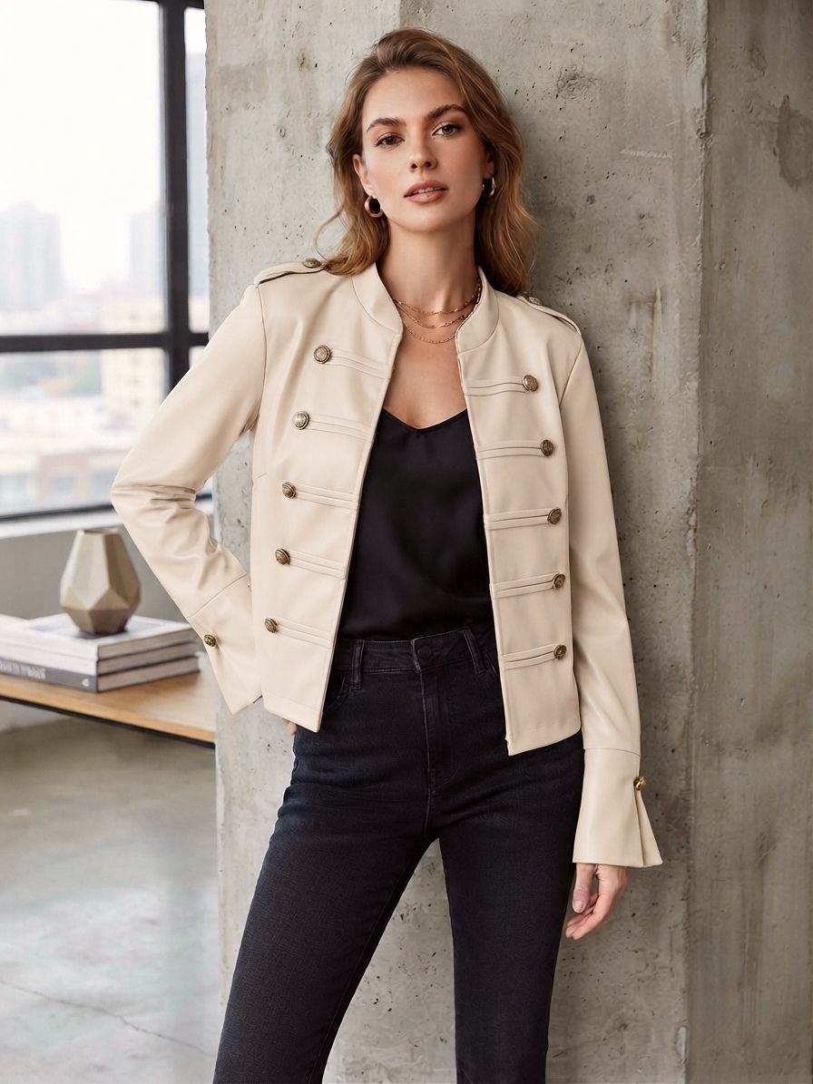 Gilet Ouvert En Similicuir (x6)