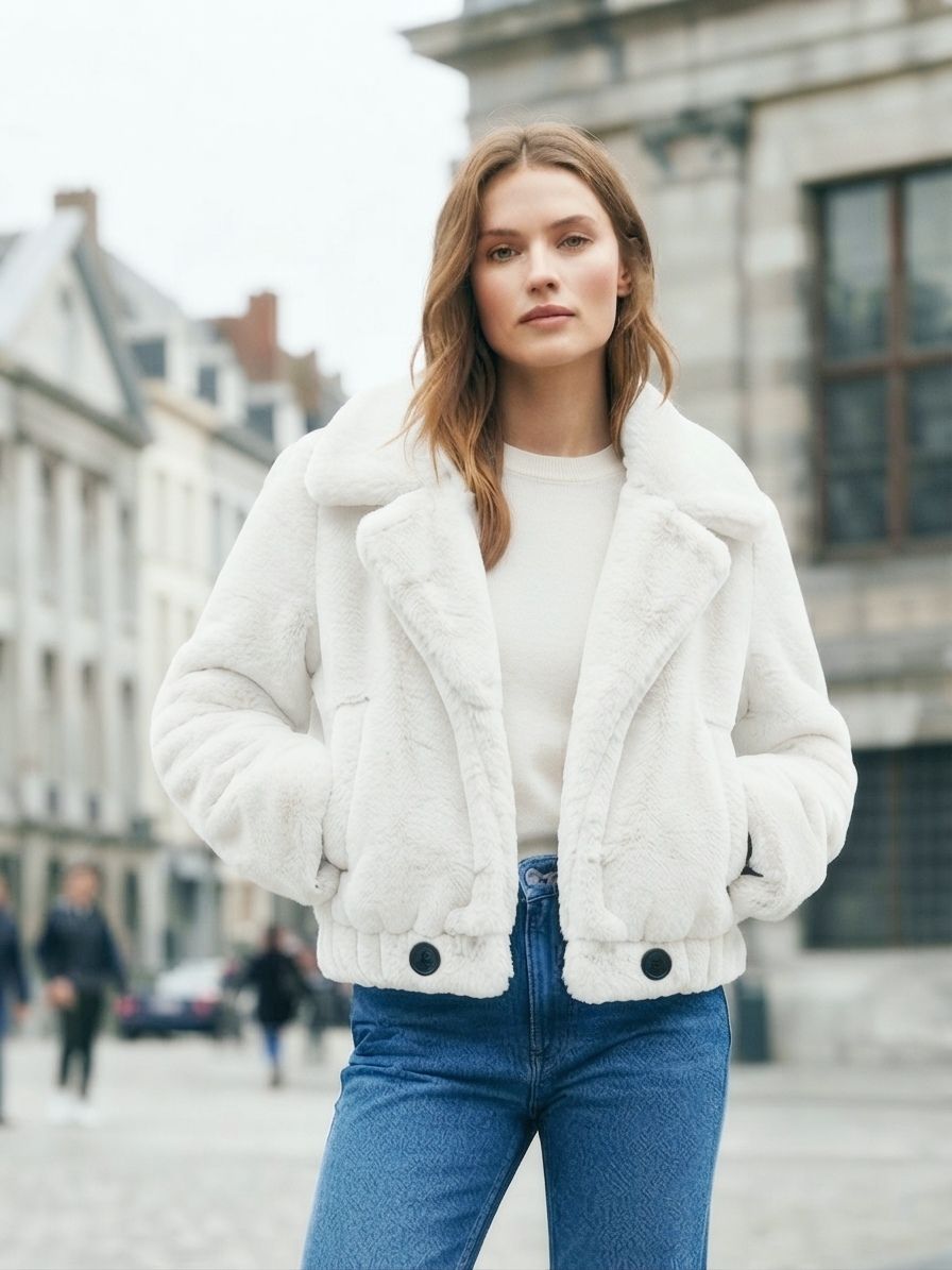 Manteau Fausse Fourrure Courte (x5)