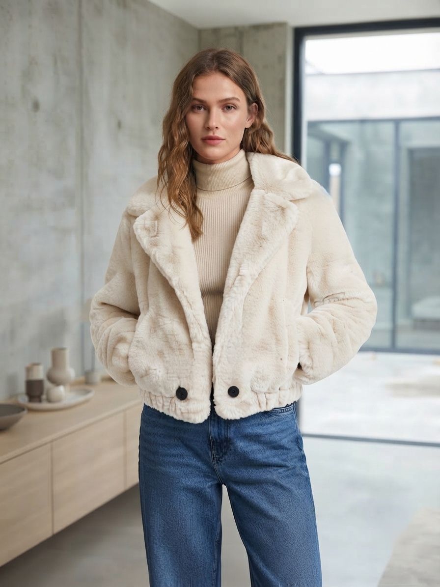 Manteau Fausse Fourrure Courte (x5)
