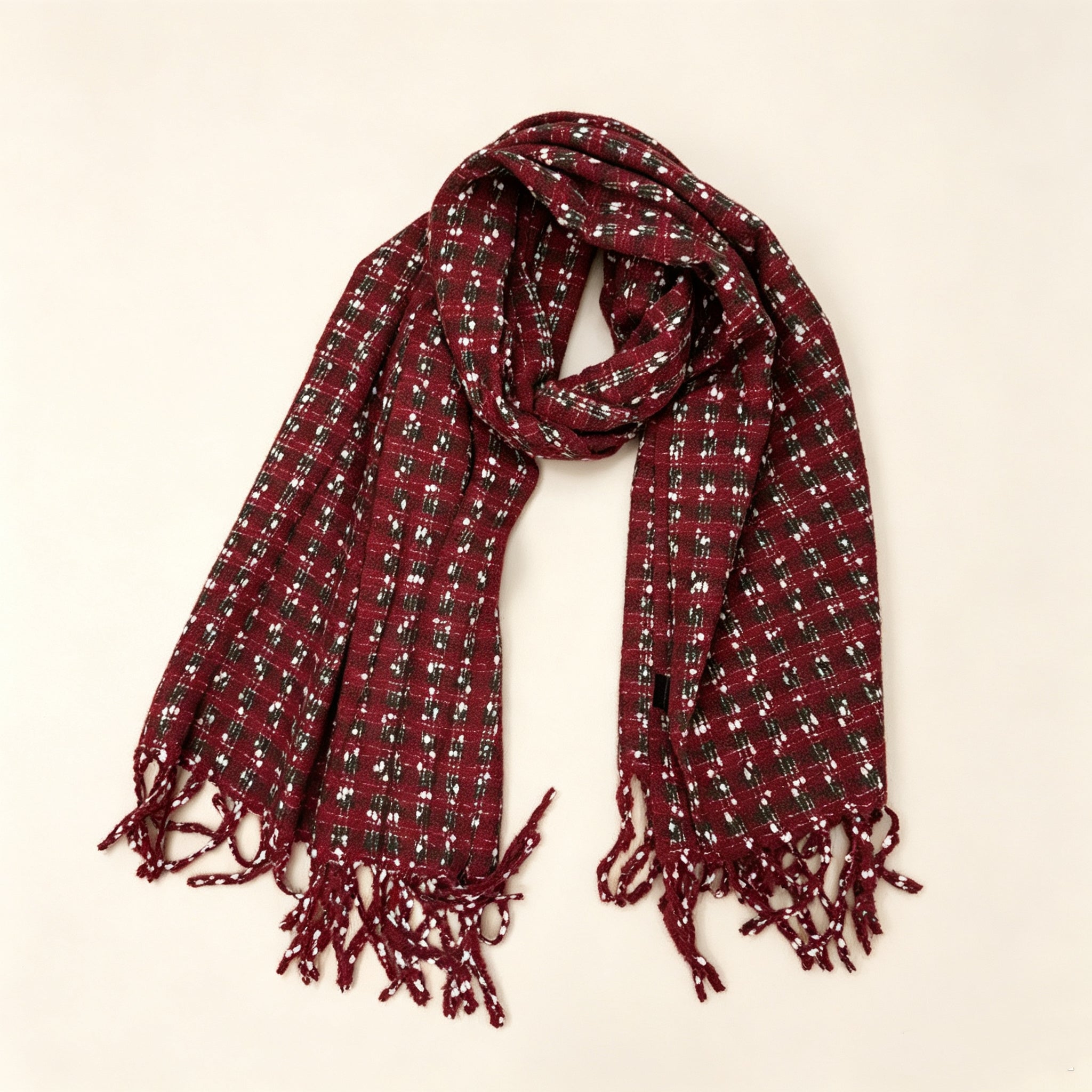 Écharpe d’hiver à carreaux avec franges (x12)#30