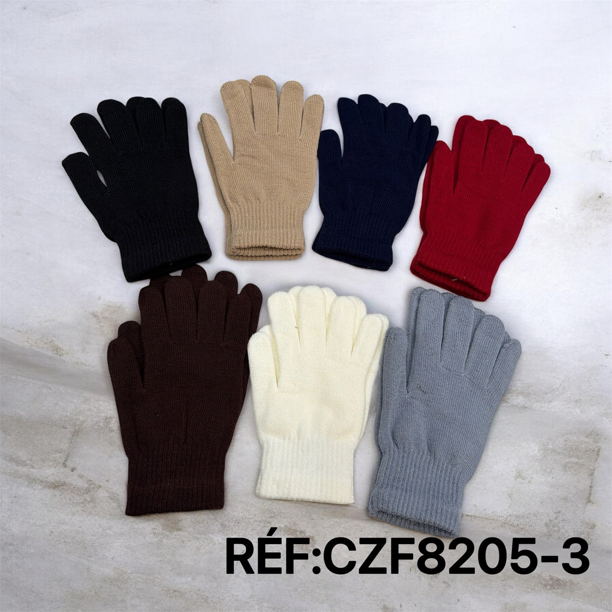 Gants d’hiver en maille confortable(x12)
