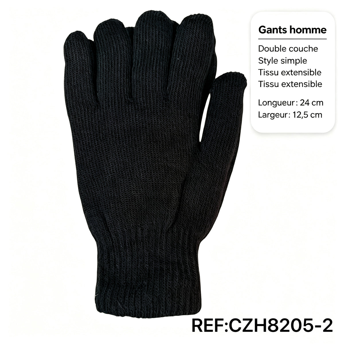 Gants tricotés pour homme à double couche(x12)