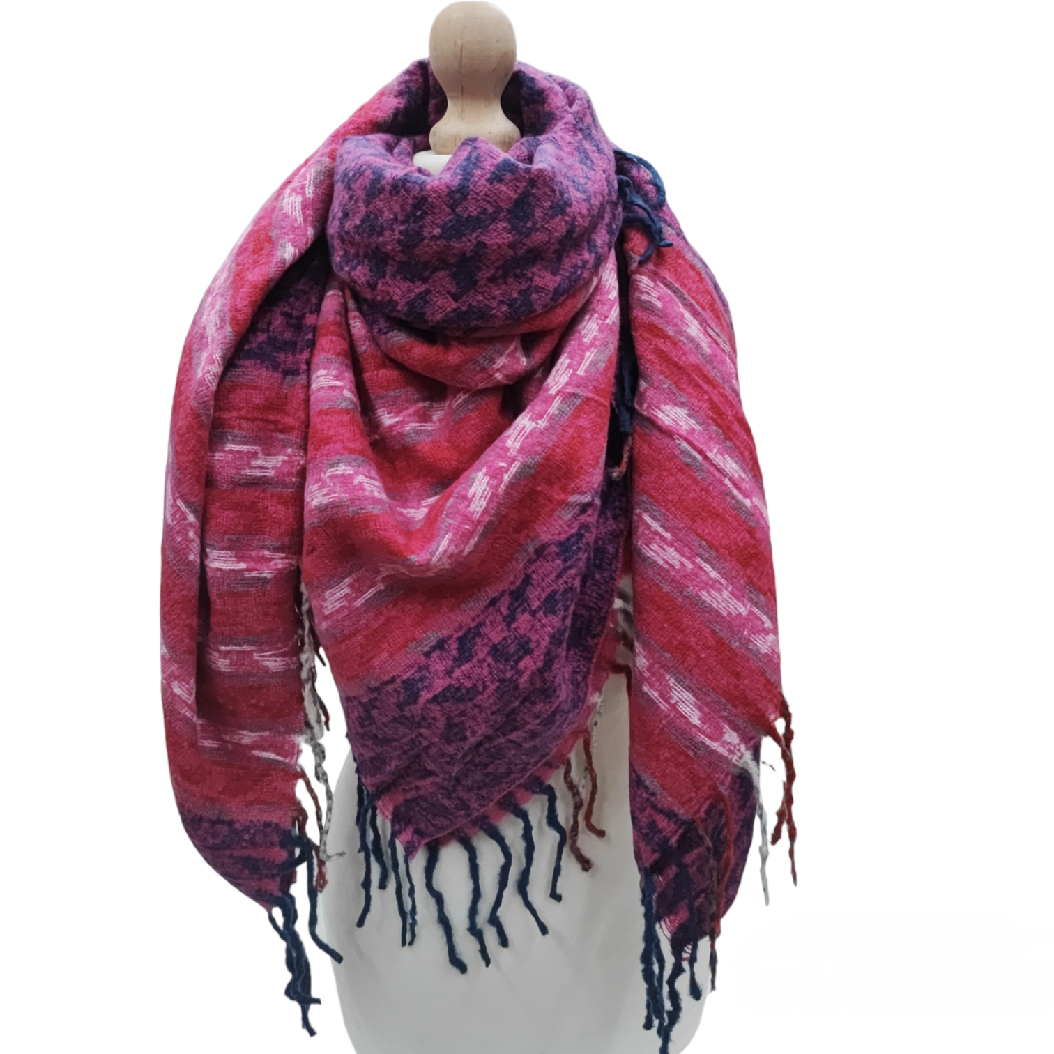 Écharpe châle motif Pieds de Poules 130x130 (X10) #33