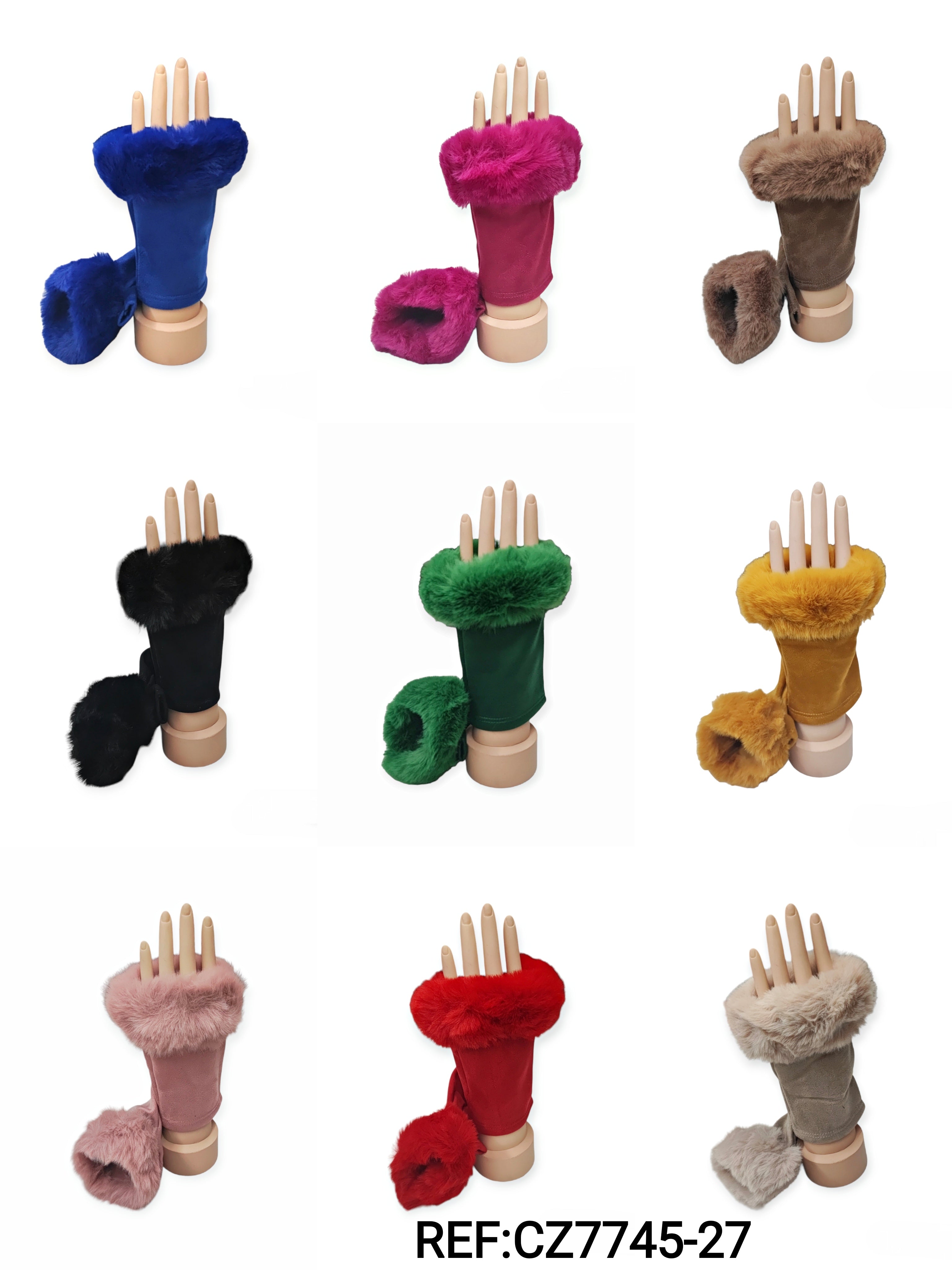 Mitaines gants fausse fourrure (x12) #27