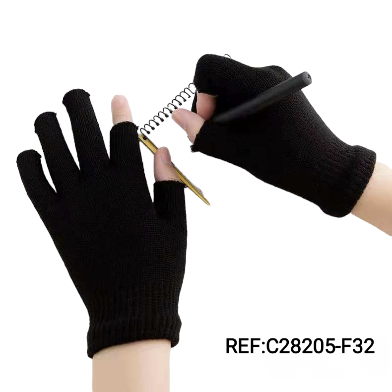 Mitaines gants Simple Noir (x12)F32