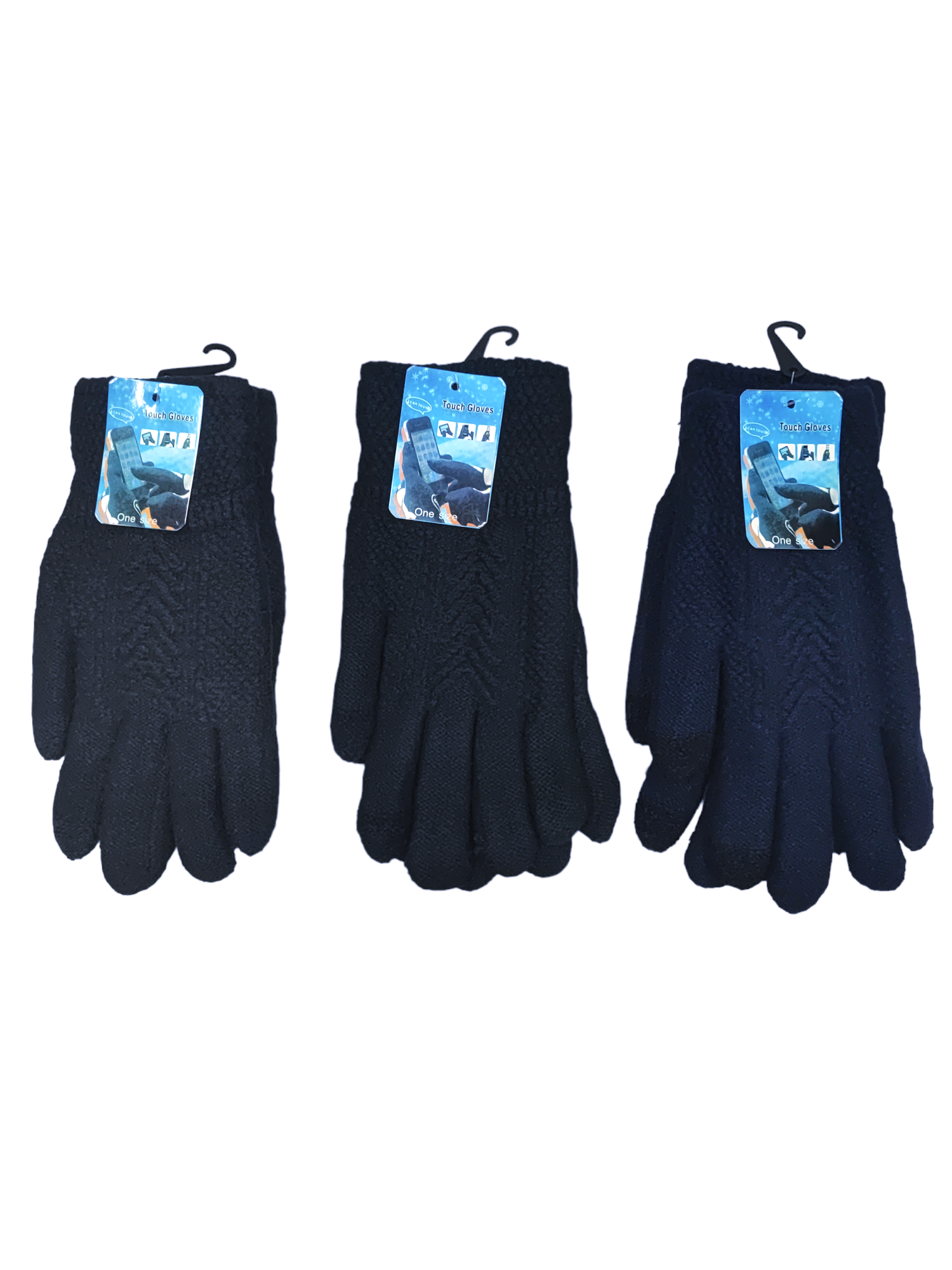 Gants homme tricotés tactiles (x12) H4