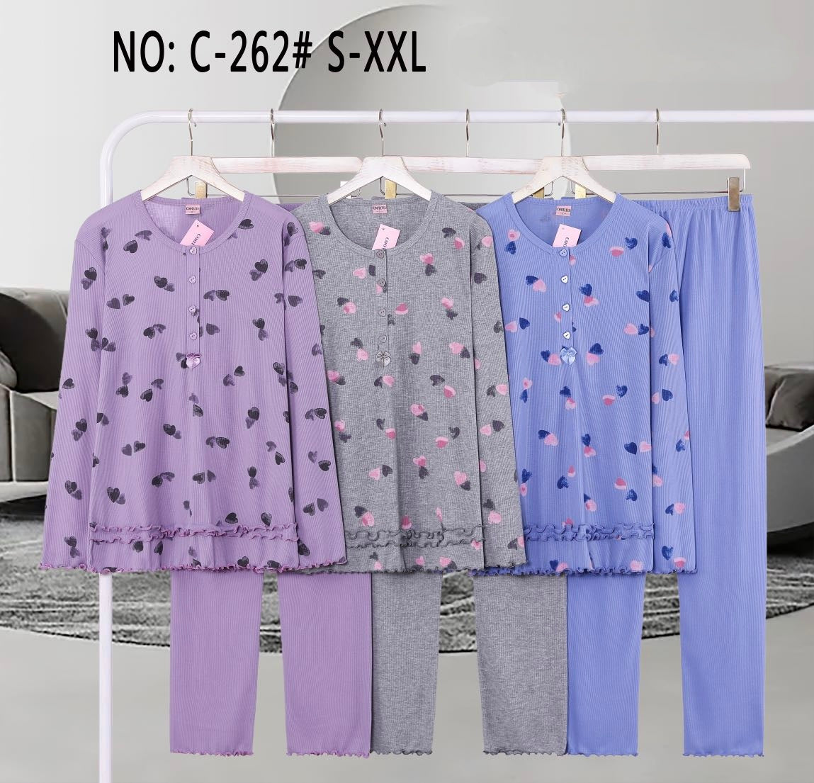 Ensemble pyjama petits points/tailles mélanges (x15)