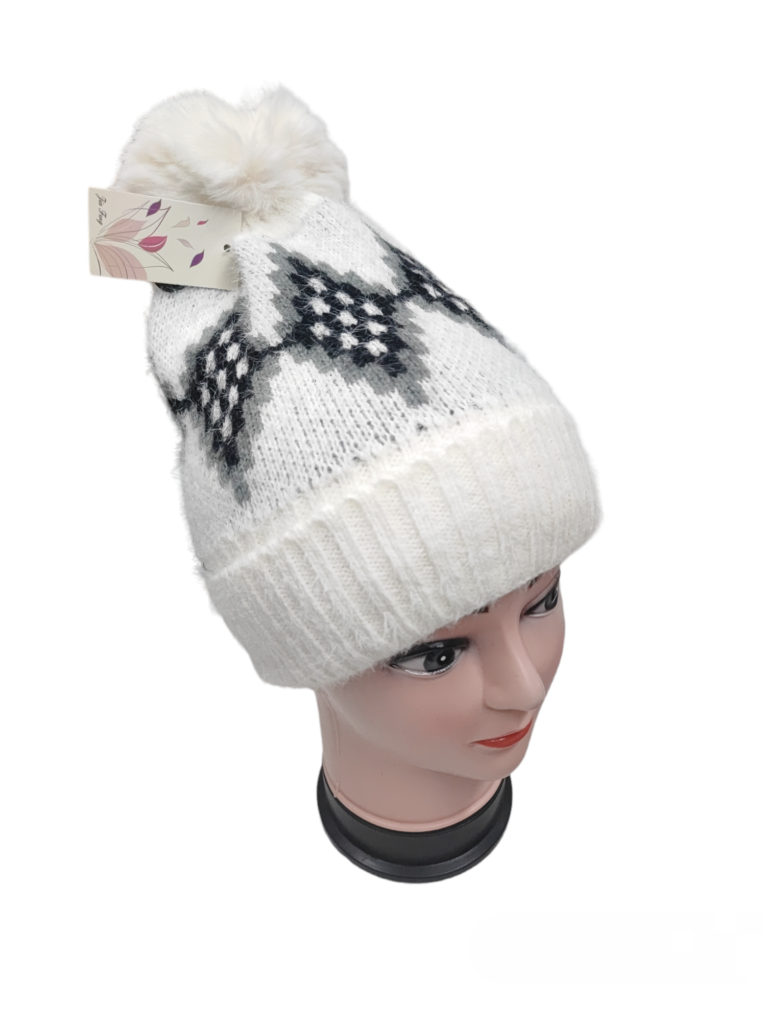 Bonnet Femme fourré pompon (x12) #2