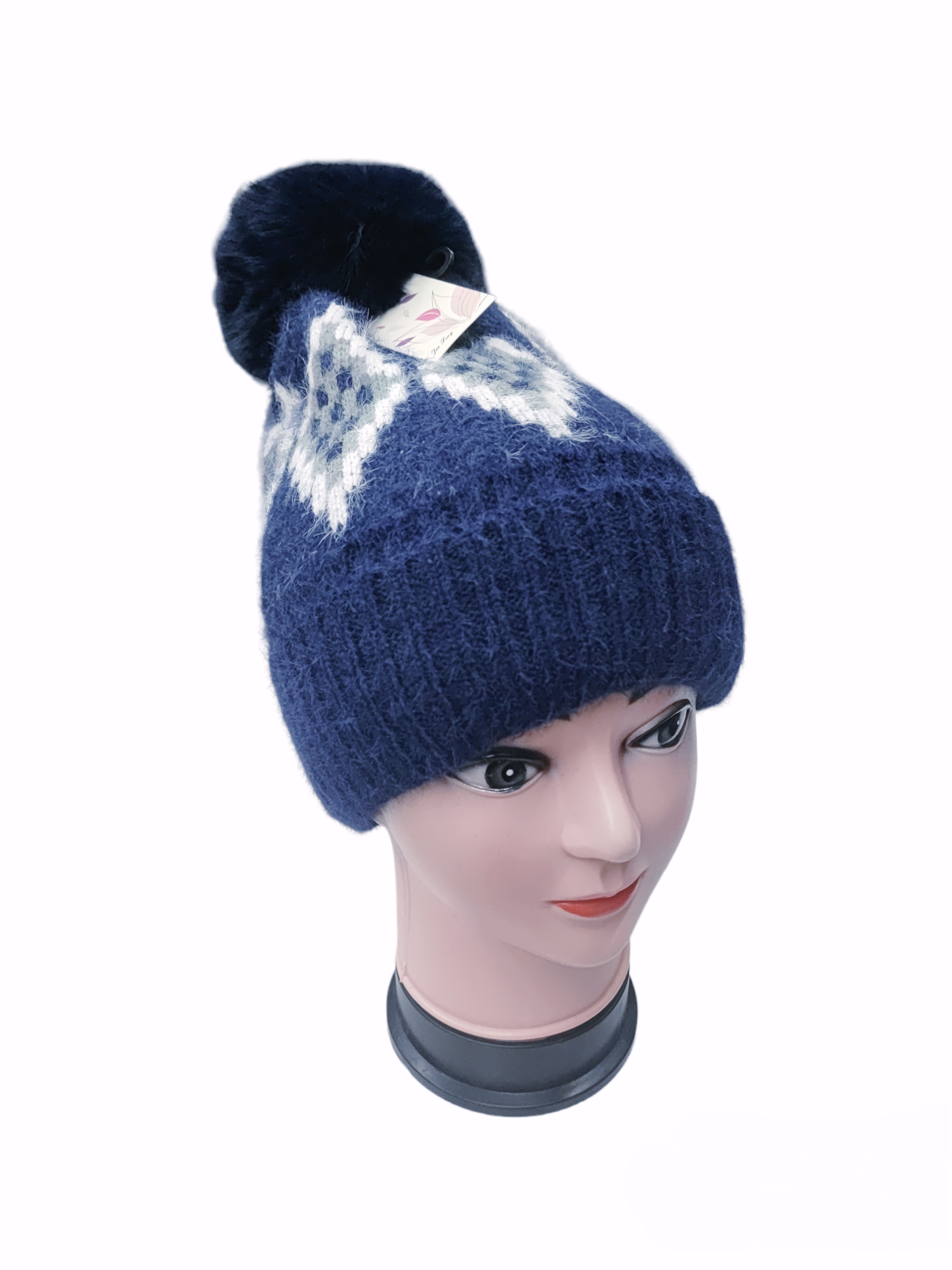 Bonnet Femme fourré pompon (x12) #2