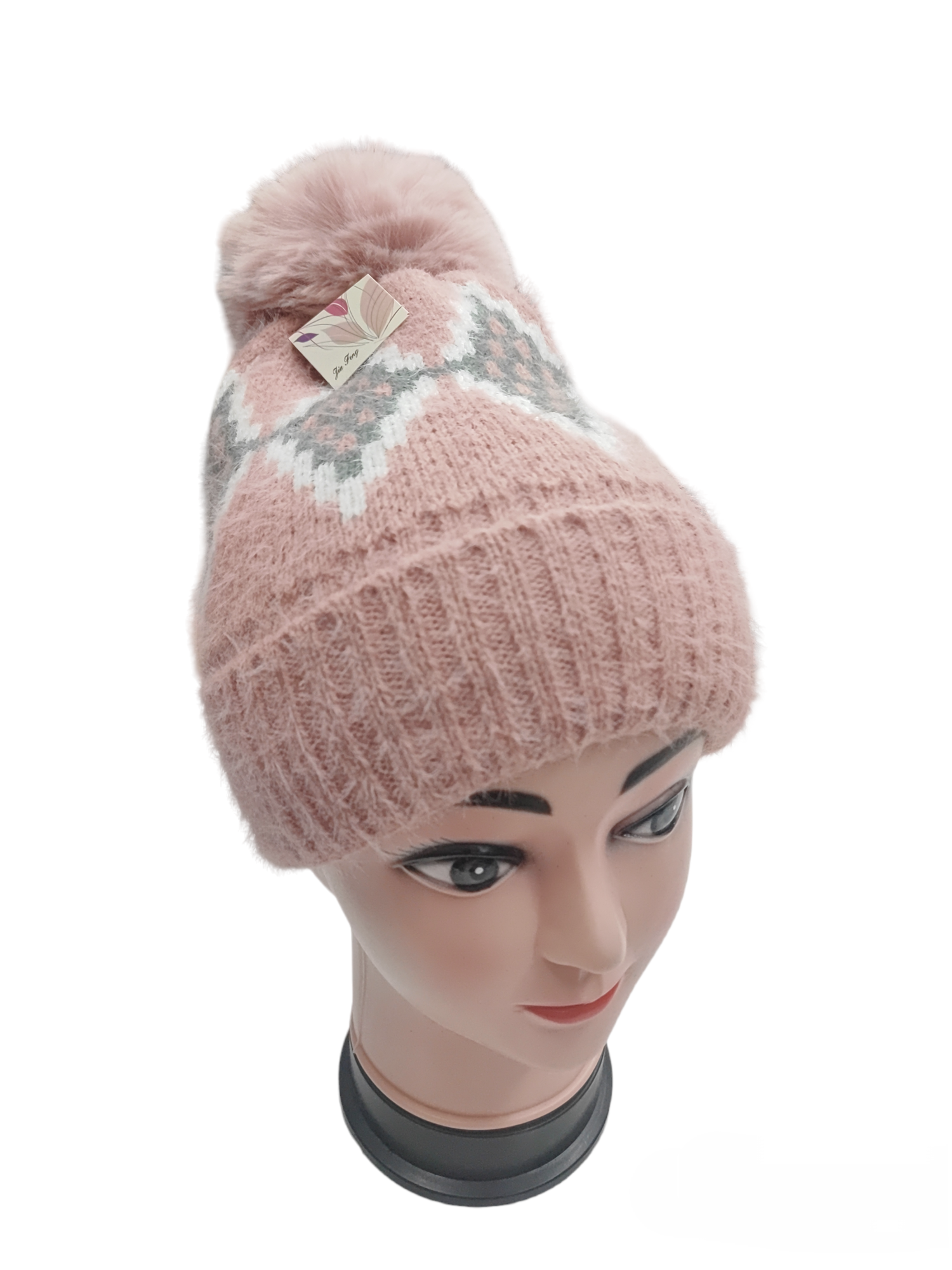 Bonnet Femme fourré pompon (x12) #2