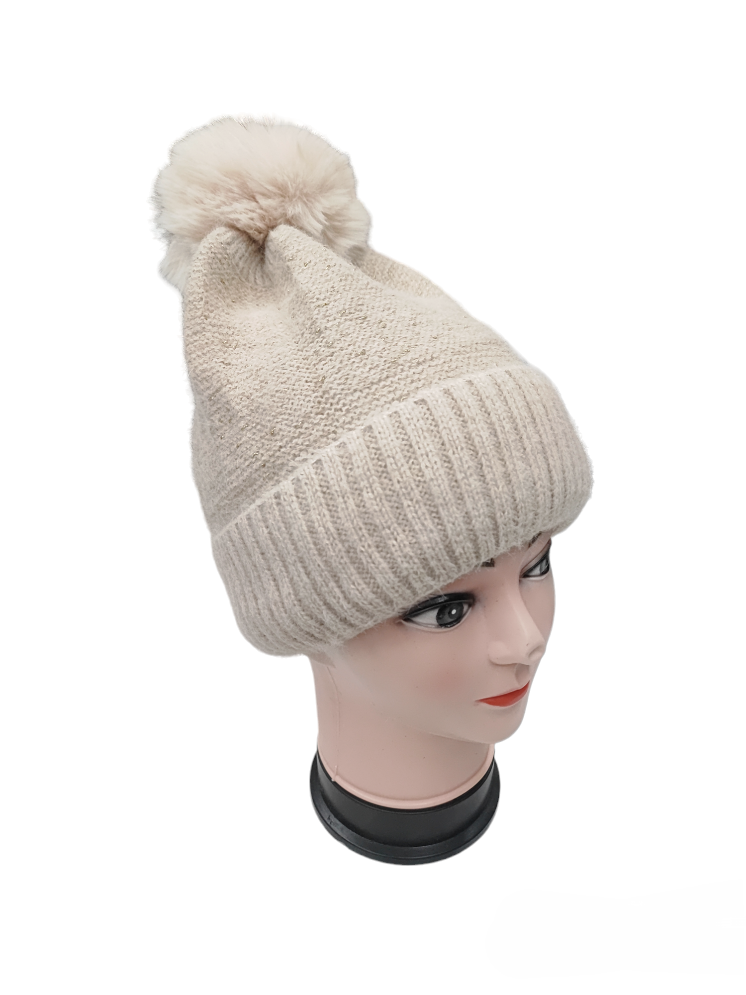 Bonnet Femme fourré pompon (x12) #4