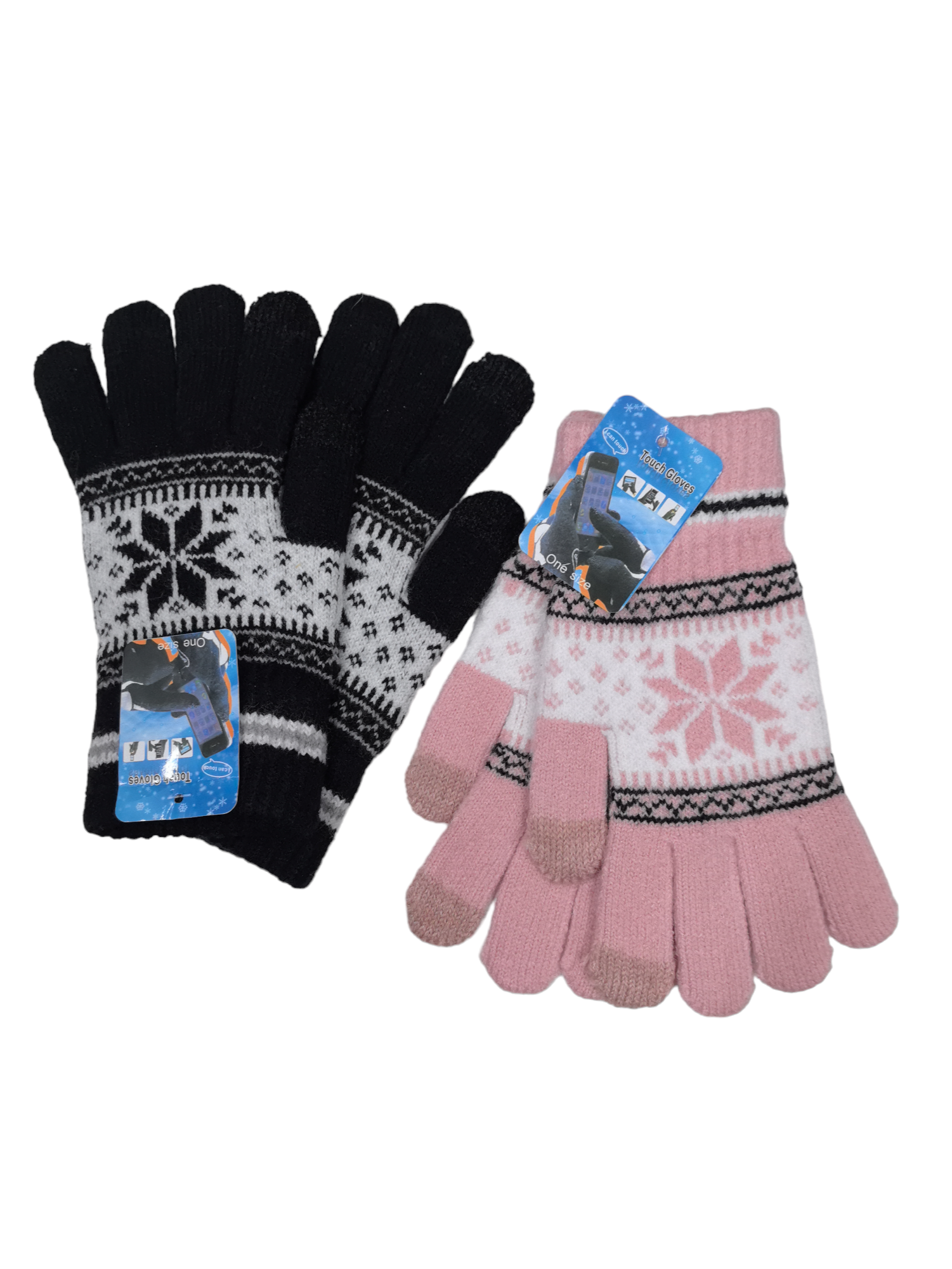 Gants femme tricotés tactiles (x12) F37