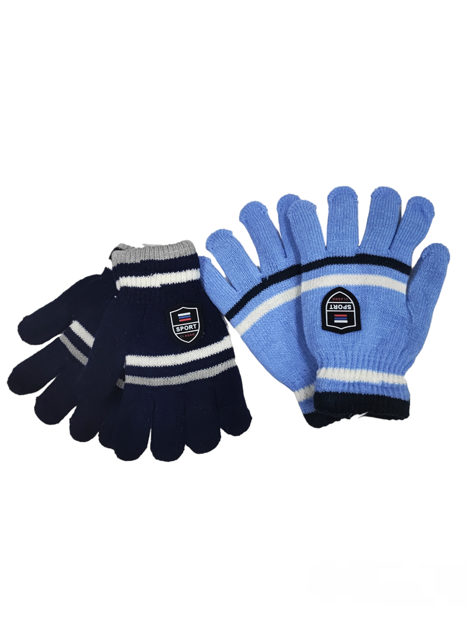 Gants doubles rayé motif Sport 4/8ans (x12) E15