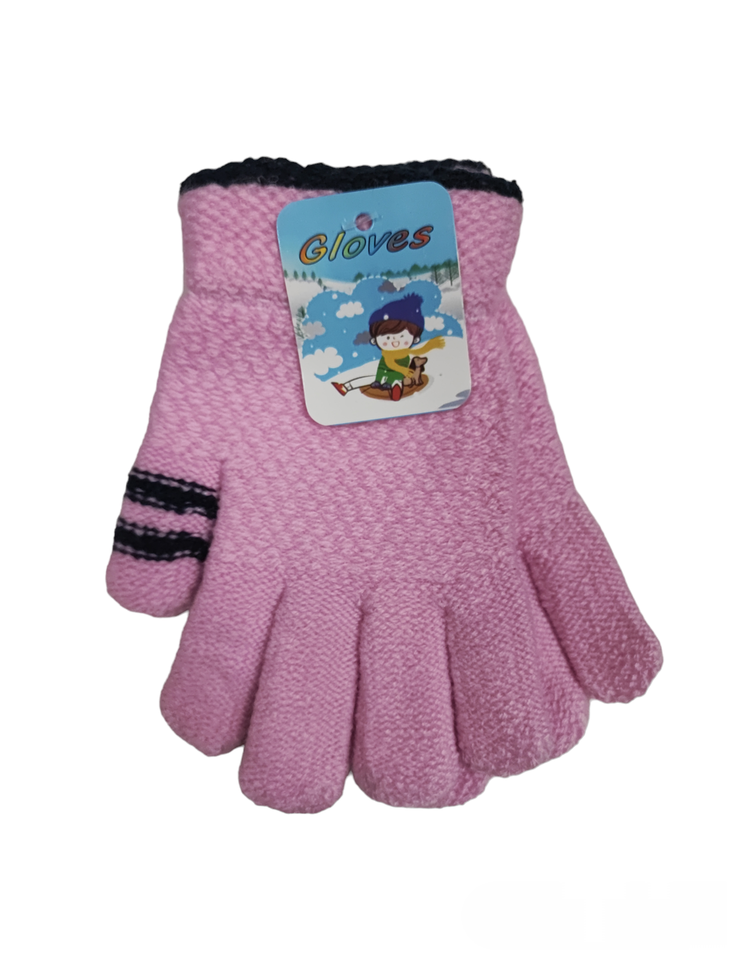 Gants tricots double épaisseur 4/8ans (x12)
