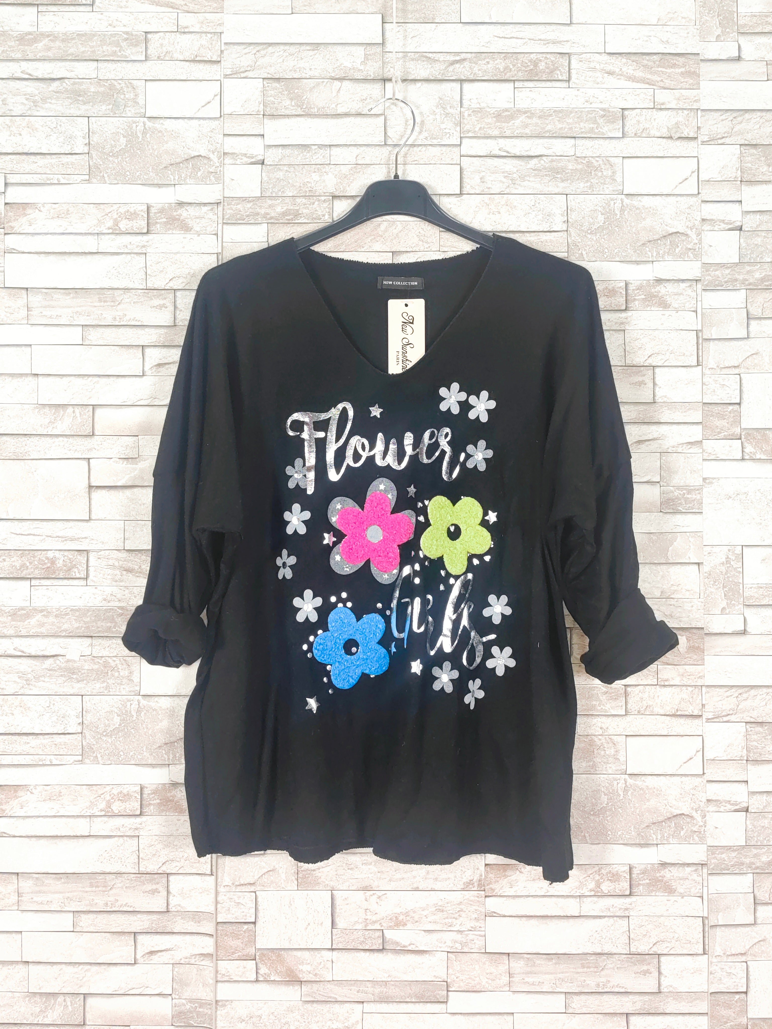 T-shirt oversize manches longues imprimé (x9)