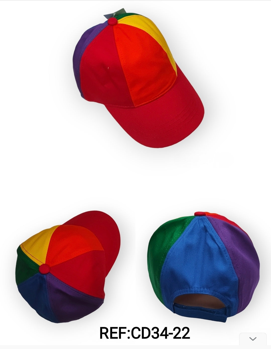 Casquettes six couleurs (x6)