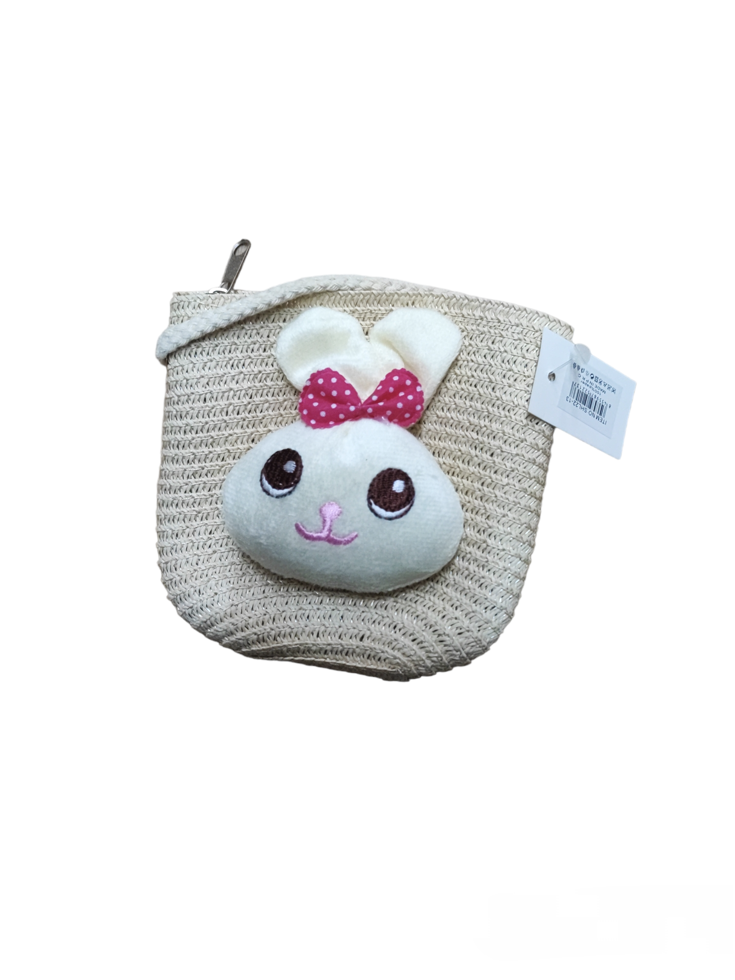 Sac mini paille fille motif lapin (x12)#13