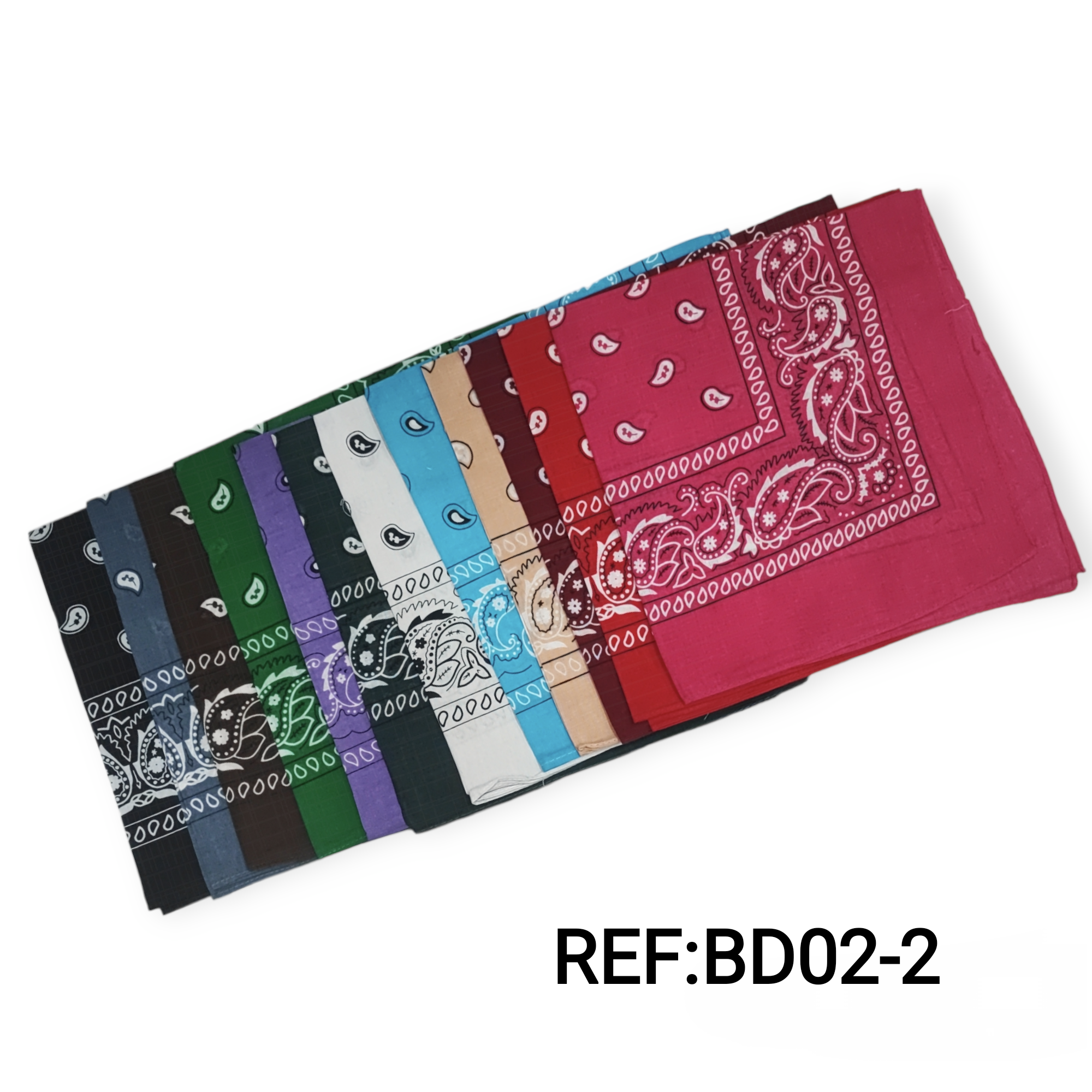 Bandana 100% coton Motif Paisley - paquet couleurs mélangés (x12)