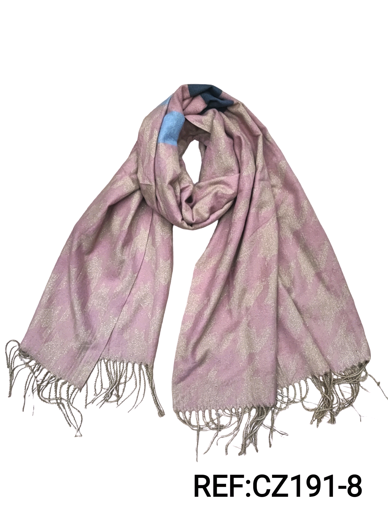 Écharpe châle motif
Fil d'or pied de poule (x6)#8