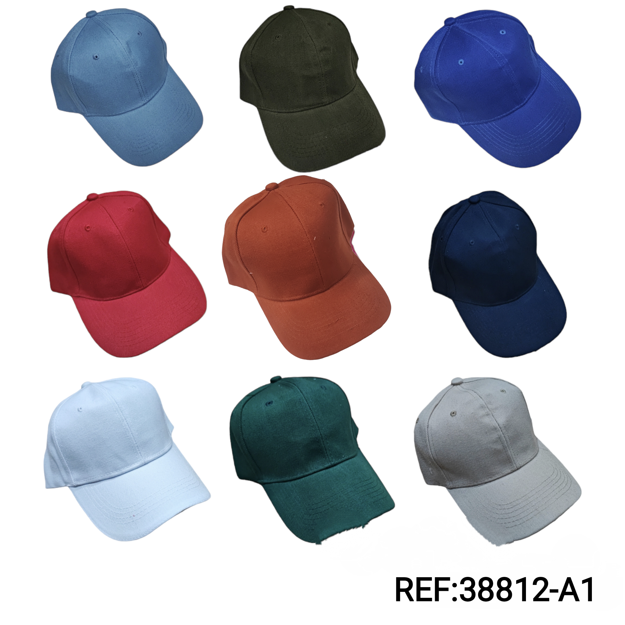 Casquette couleur unie foncé mélanger (x12)