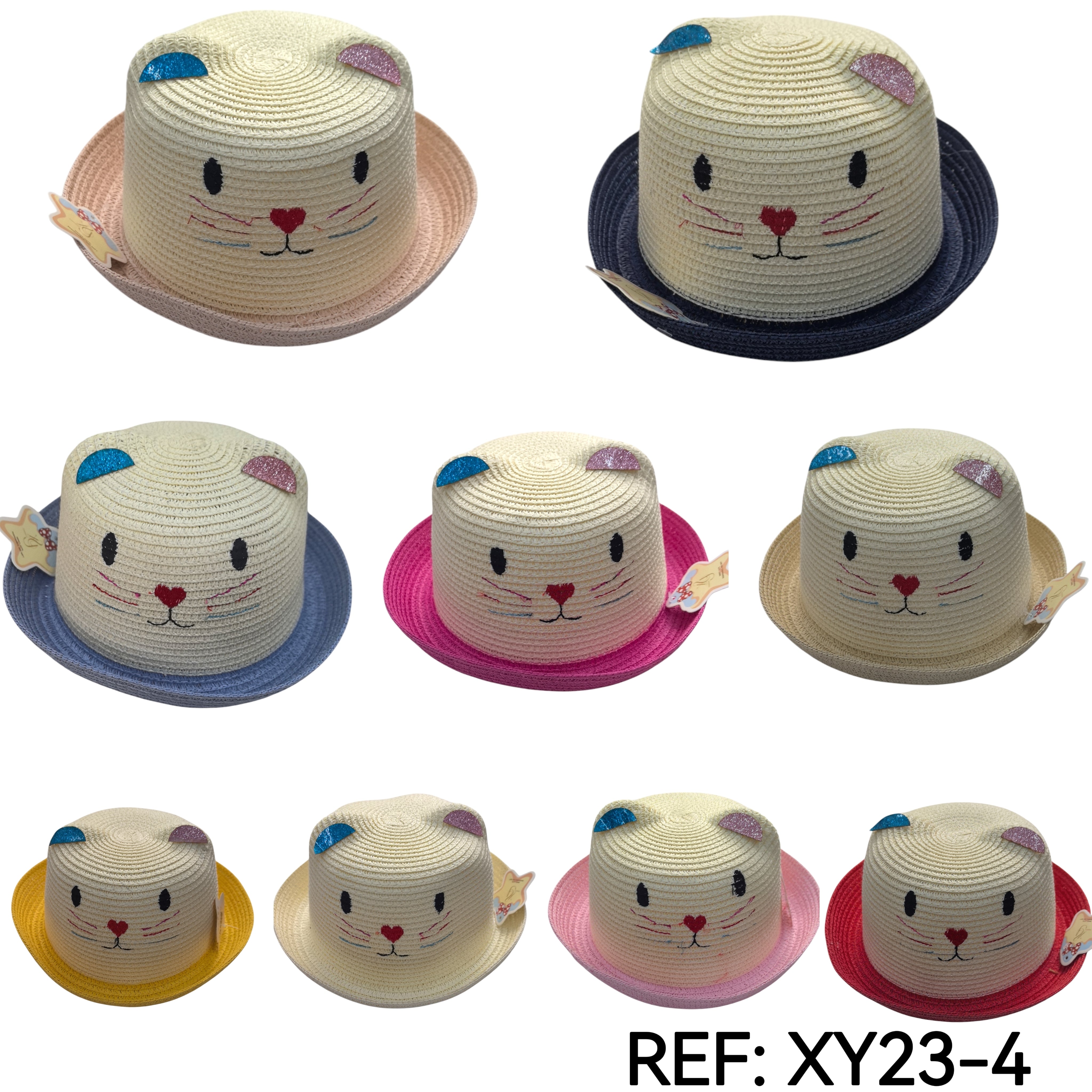 Chapeau enfant décor tête de chat (x12)#4