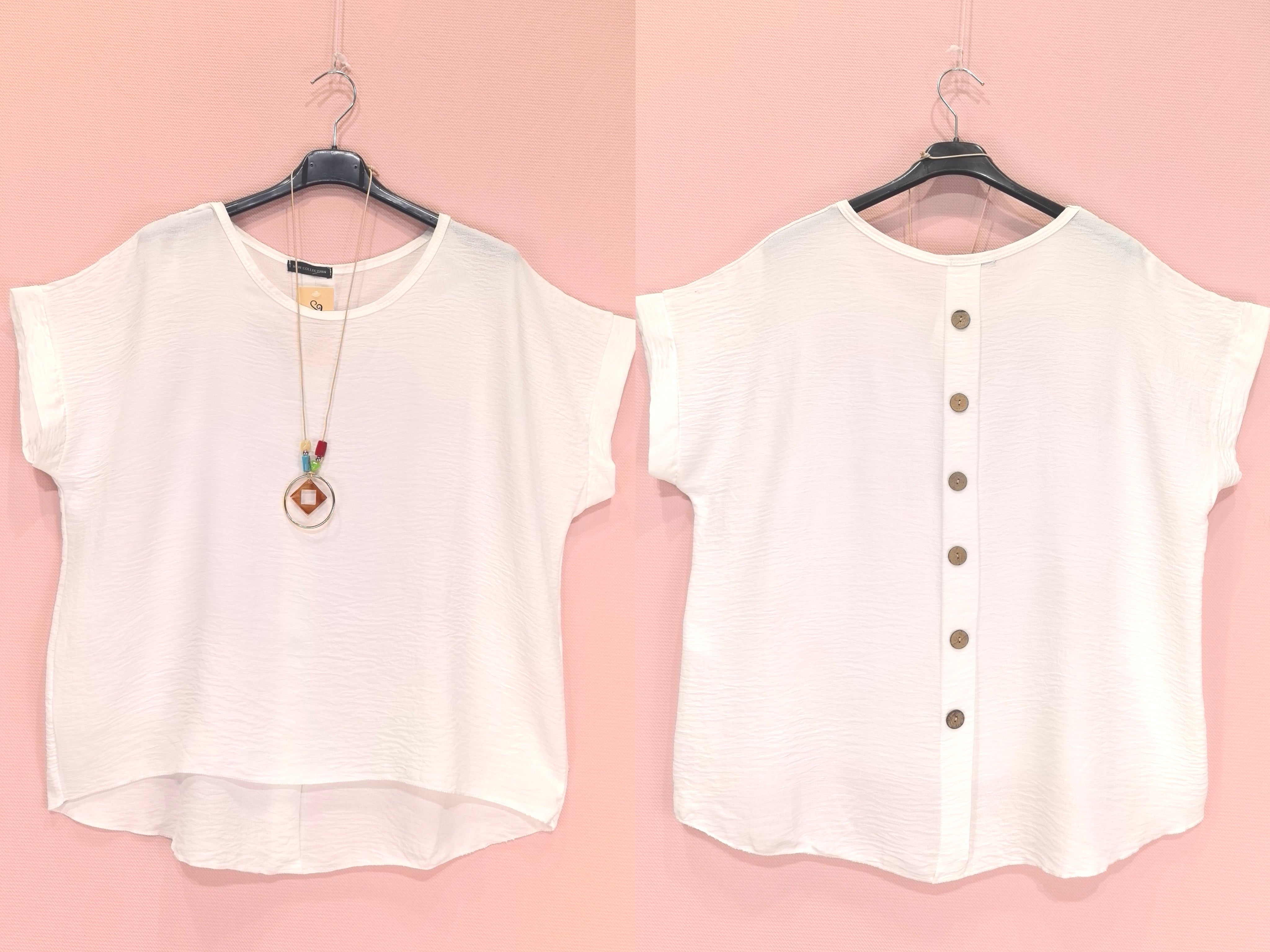 Top Avec Colier Et Boutons Dans Le Dos (x8)