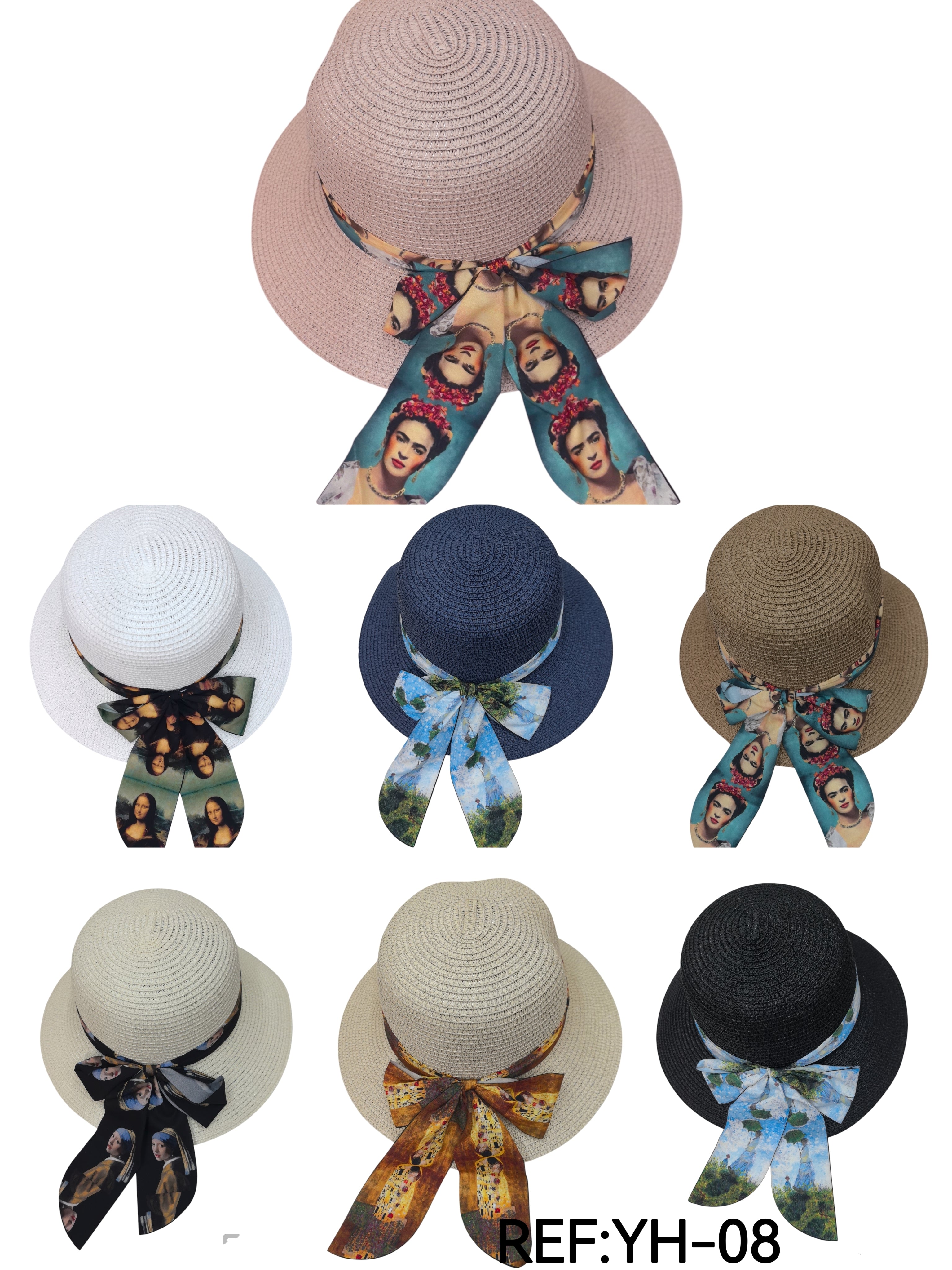 Chapeau capeline motif mélange (x12)#08