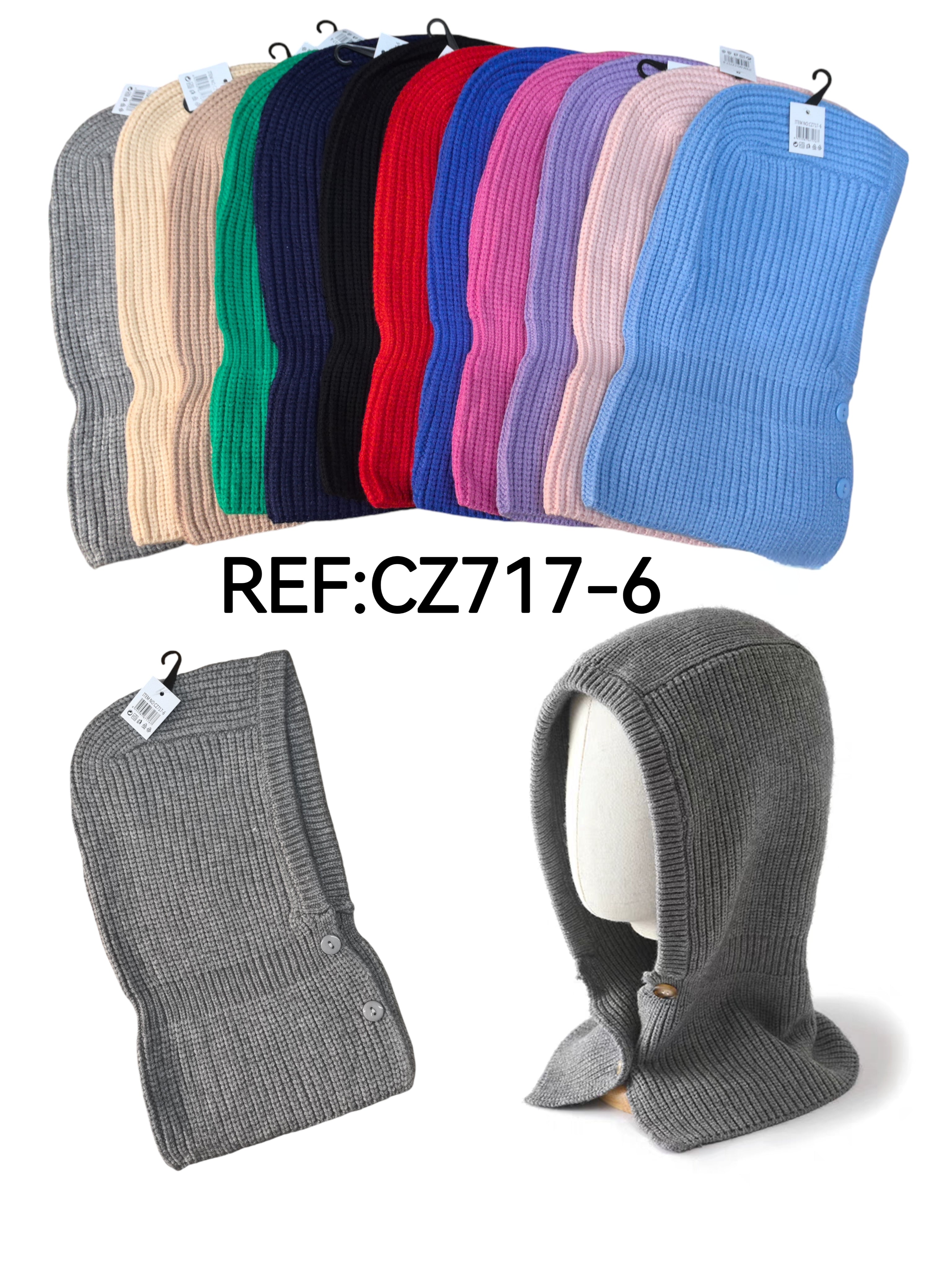 bonnet cagoule douce  écharpe chaude (x12)#6