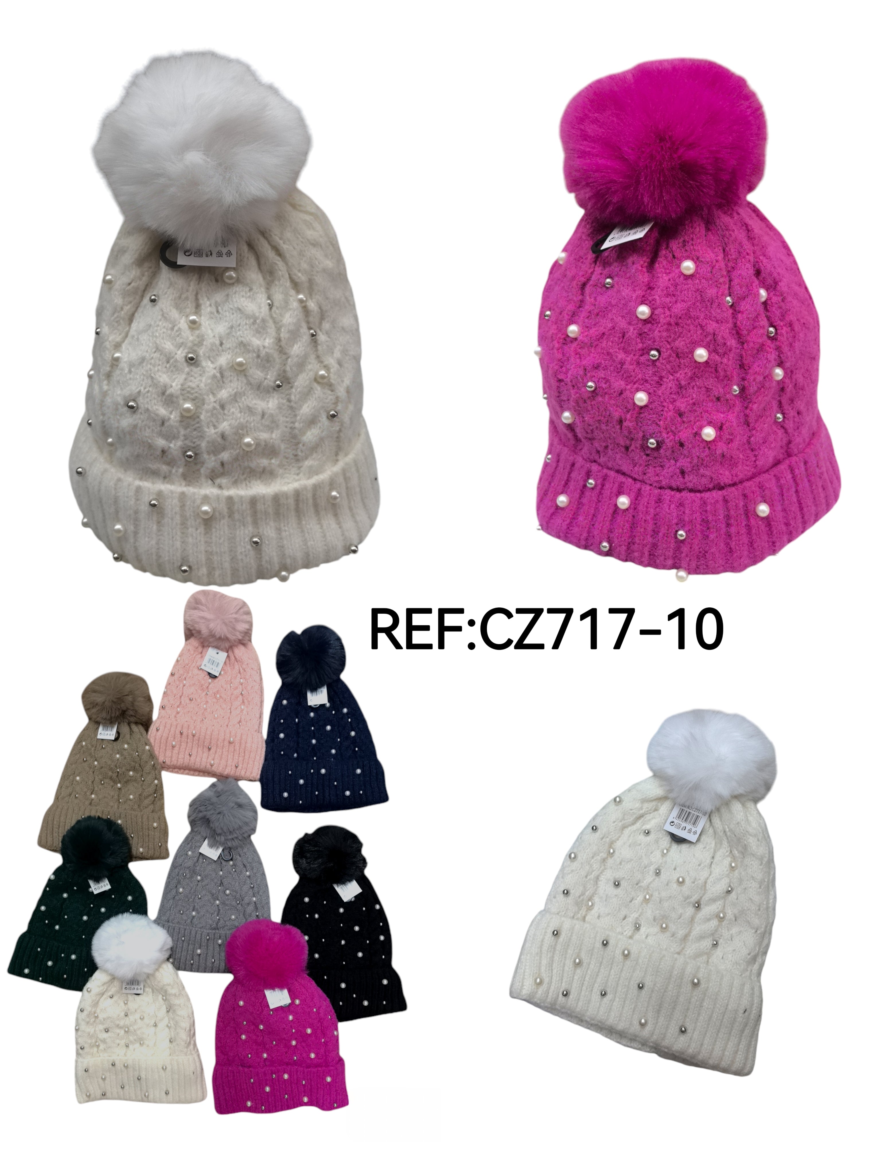 bonnet femme tricoté perle(x12)#10