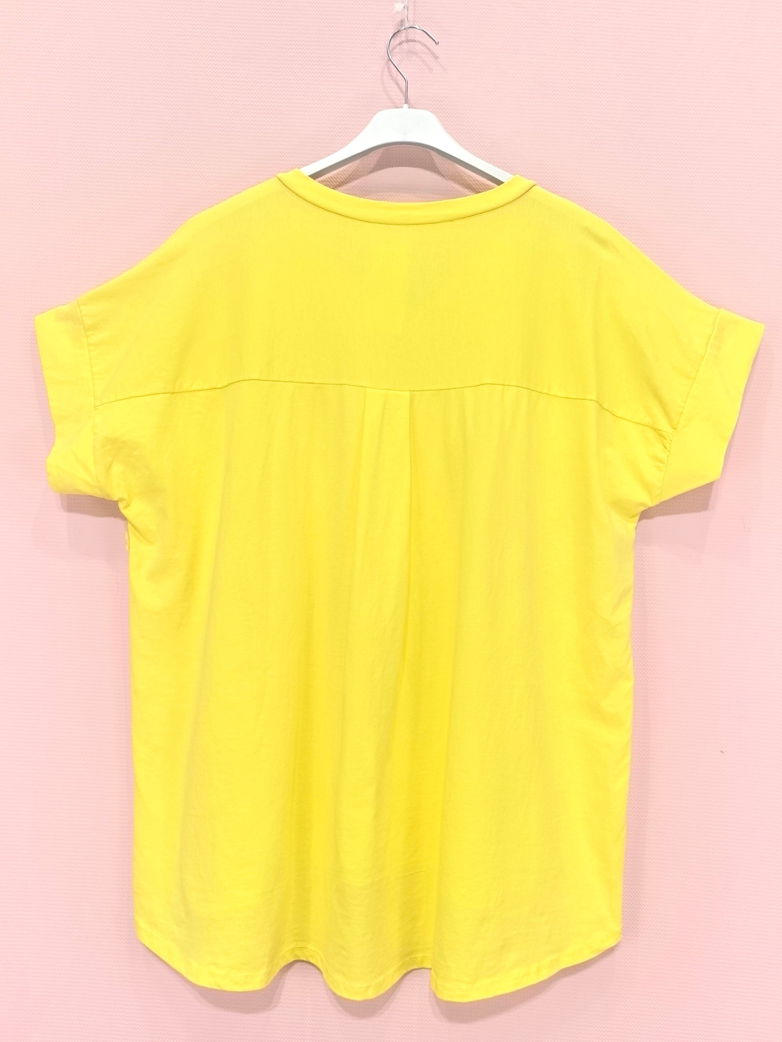 T-shirt brodé 100% coton, idéal pour le printemps/été, confectionné en Italie, parfait pour une allure élégante et décontractée.(x8)