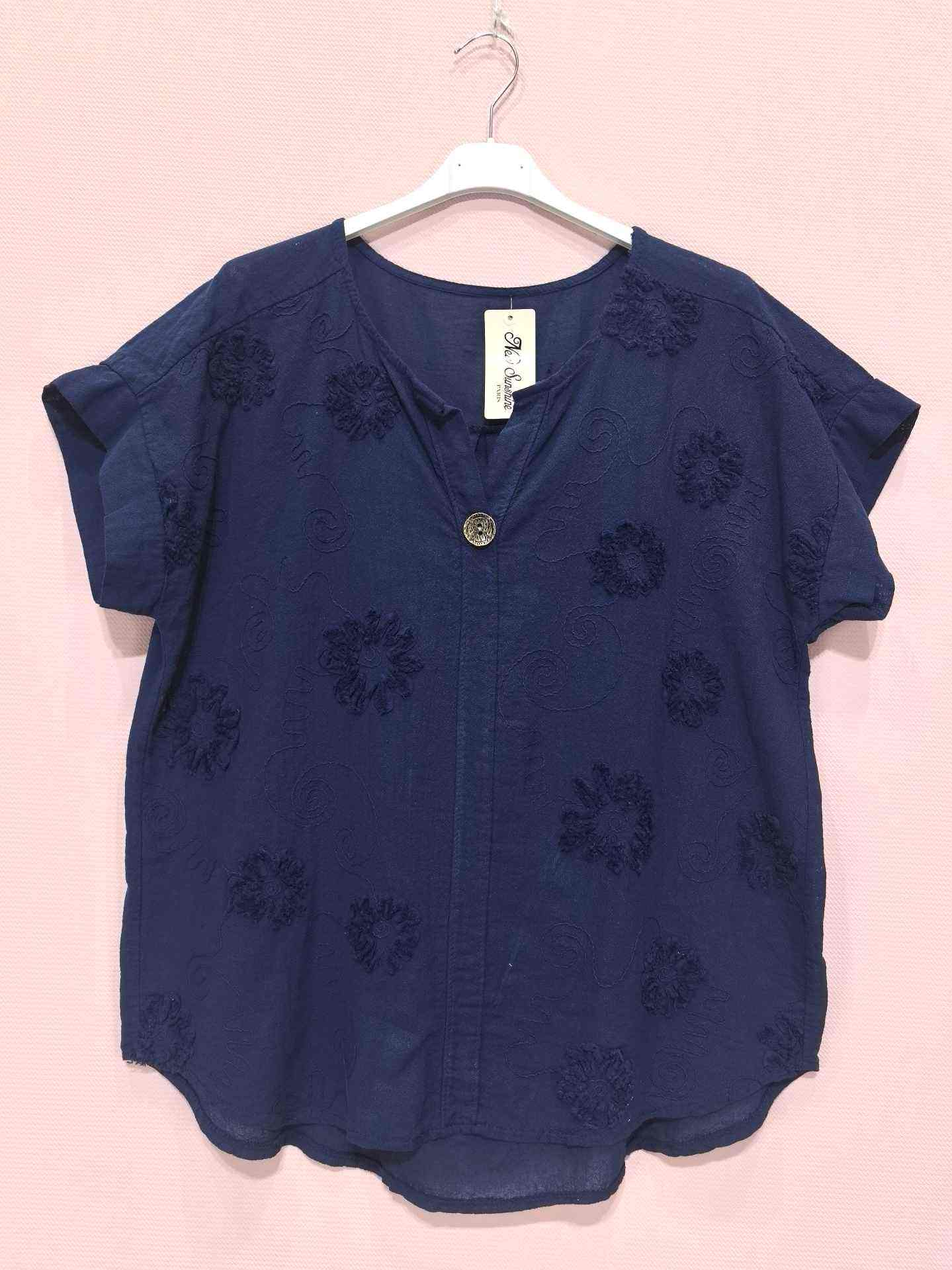 Blouse en coton avec broderie florake (x8)
