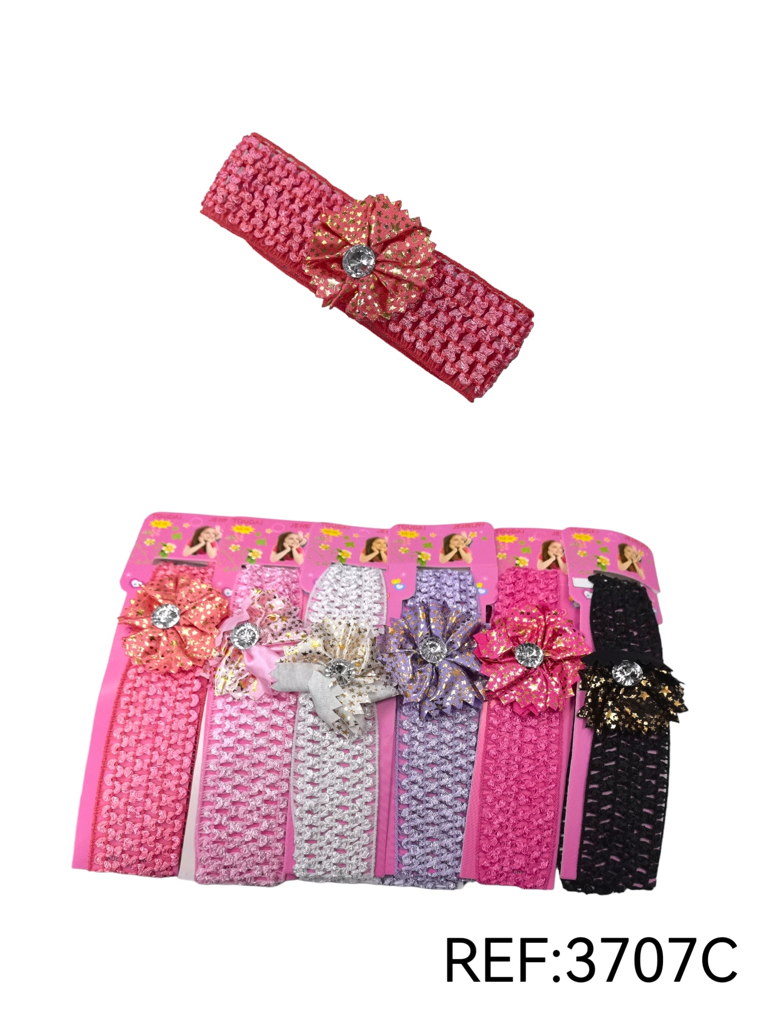 Bandeau enfant motif fleur de paillettes (x12)#C