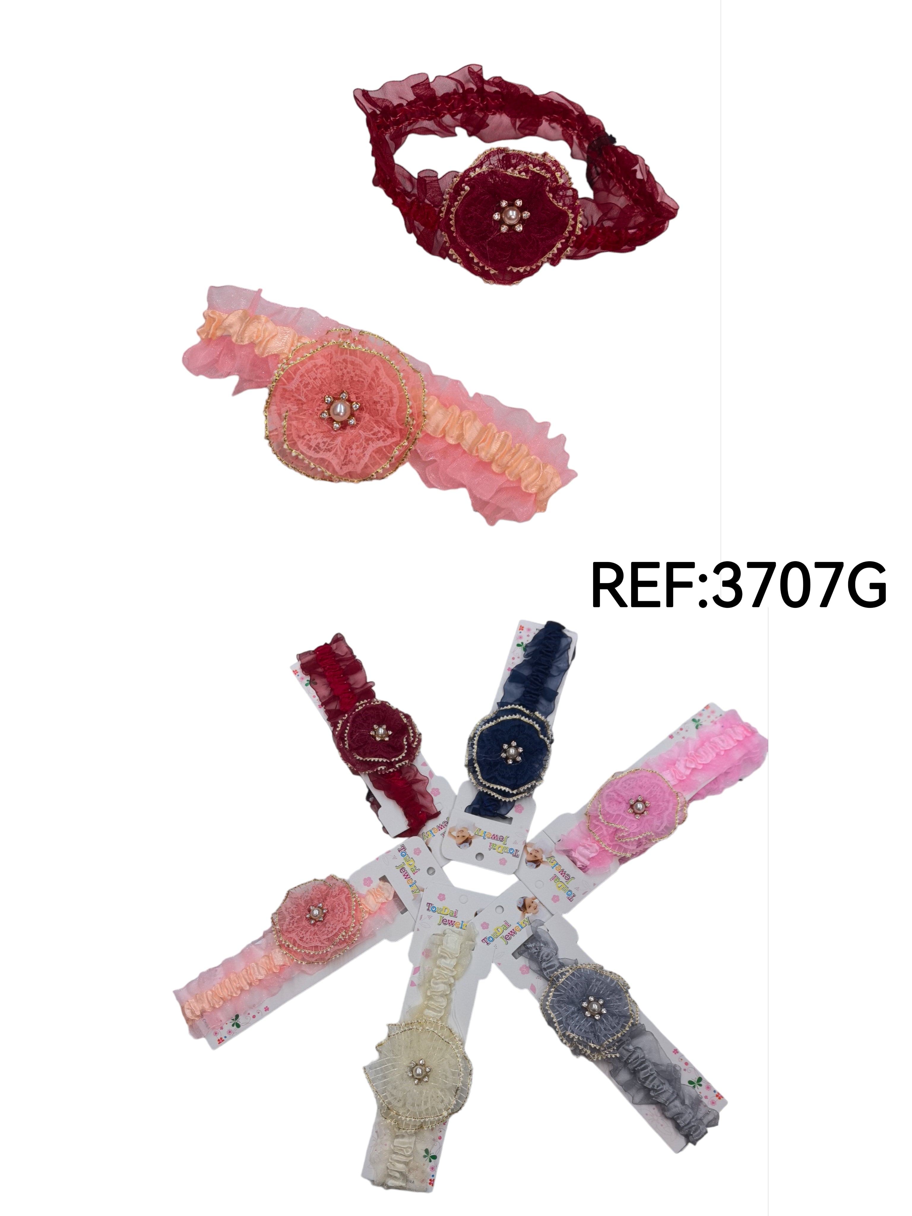 Bandeau Élastique de bébé motif fleur dentelle (x12)#G