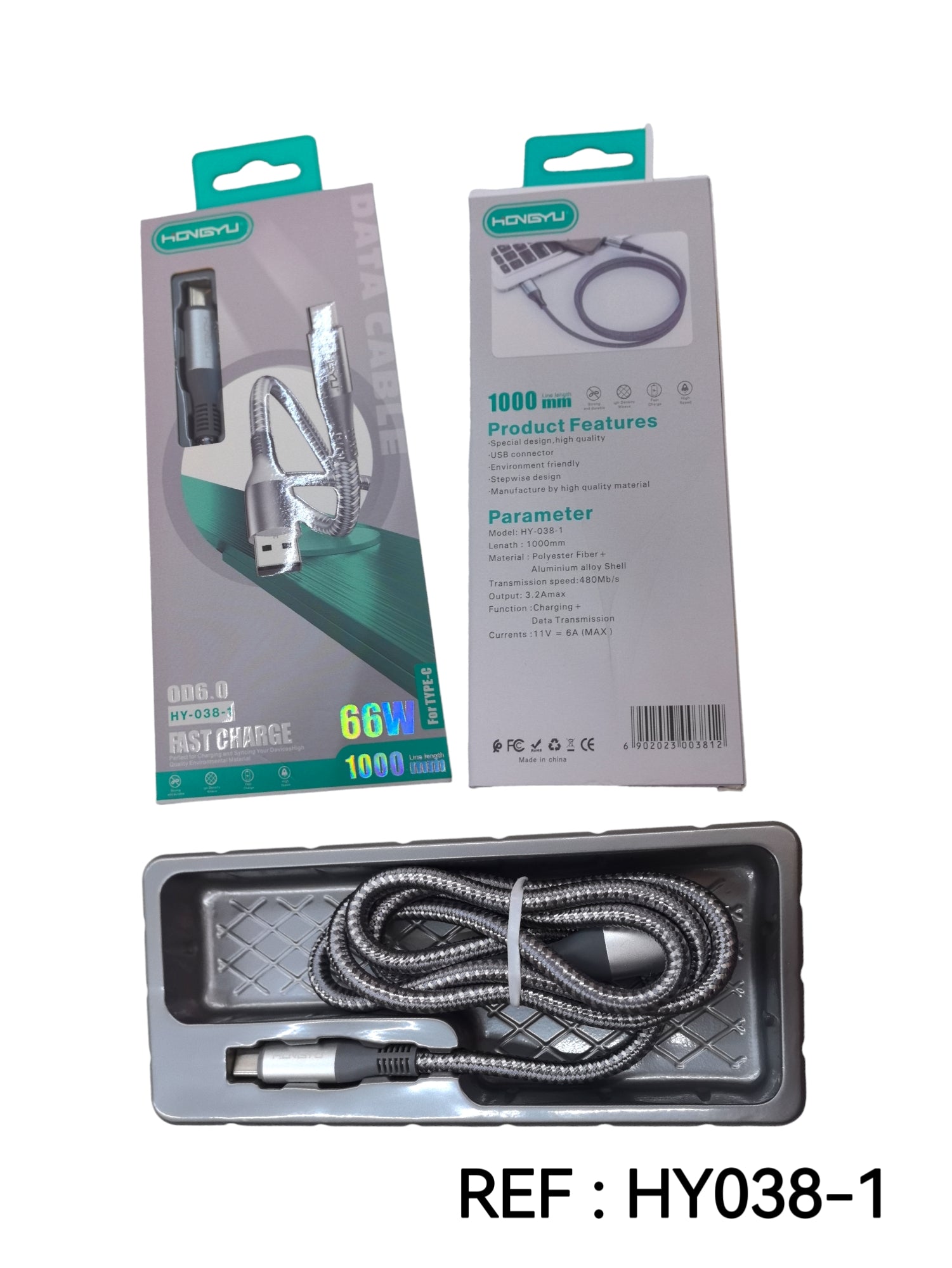 TYPE-C - chargeur câble 1M (x12)