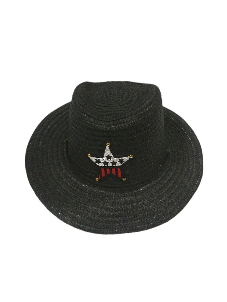 Chapeaux de paille taille ENFANT motif étoile (x12)
