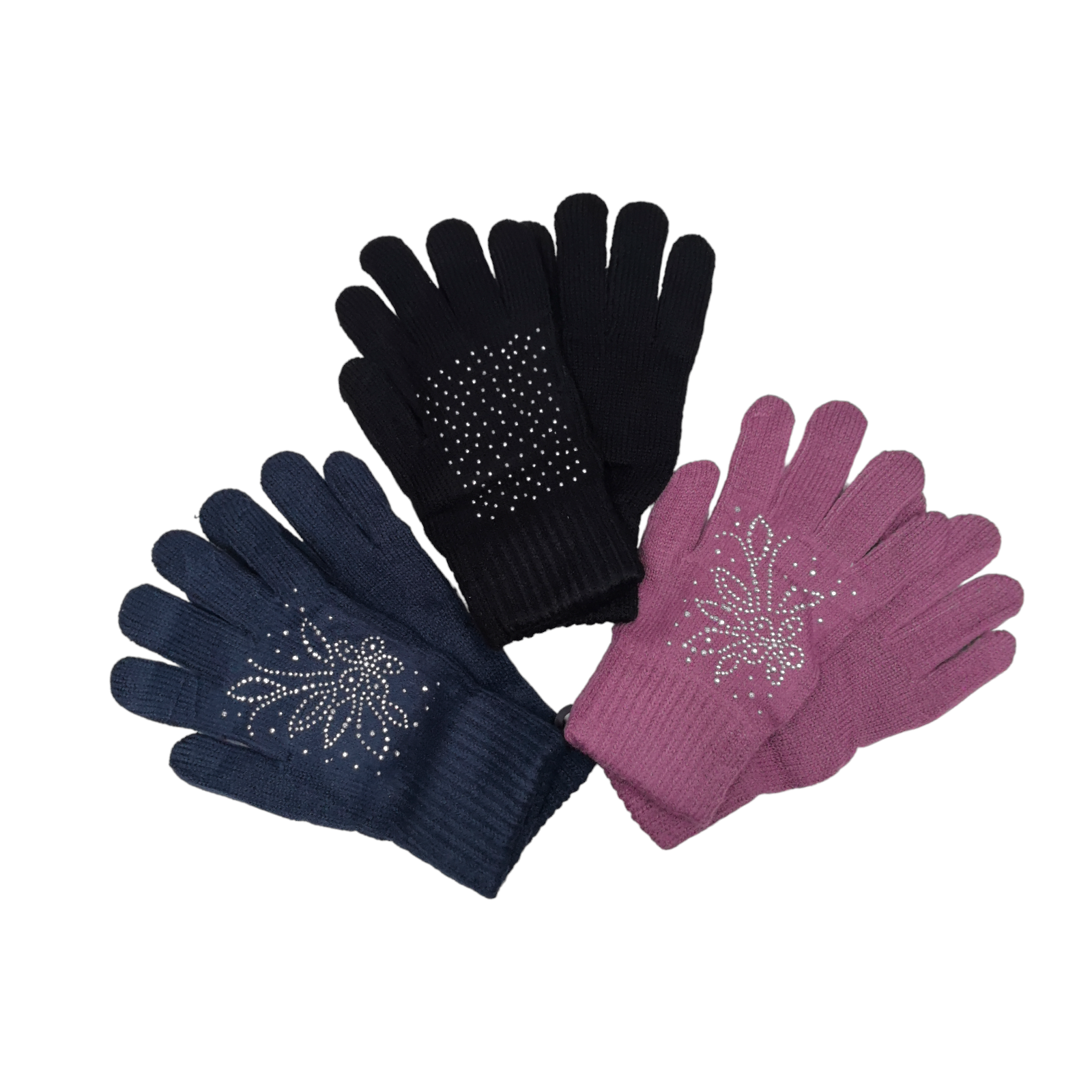 Gants femme strass (x12)F30