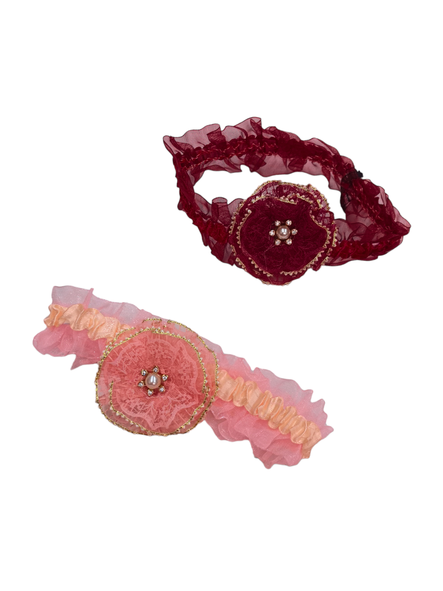 Bandeau Élastique de bébé motif fleur dentelle (x12)#G