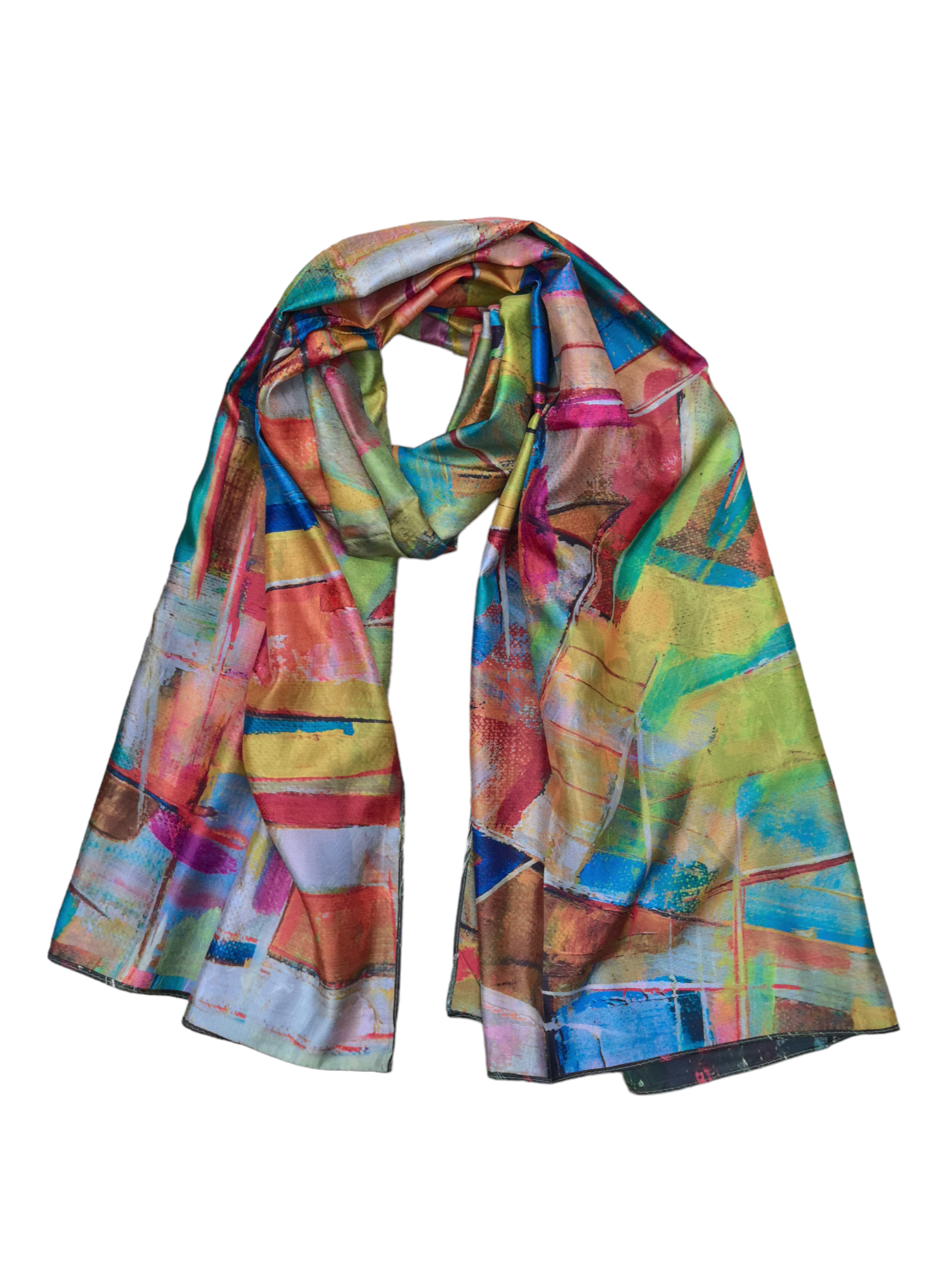 Foulards châle peinture à l'huile double face (x4)#17