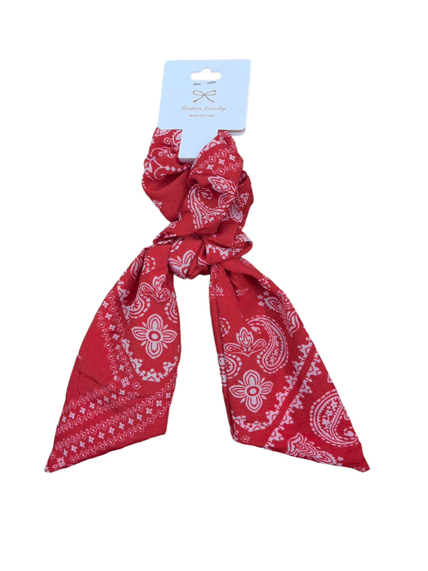 Chouchou ruban motif Paisley(x12)