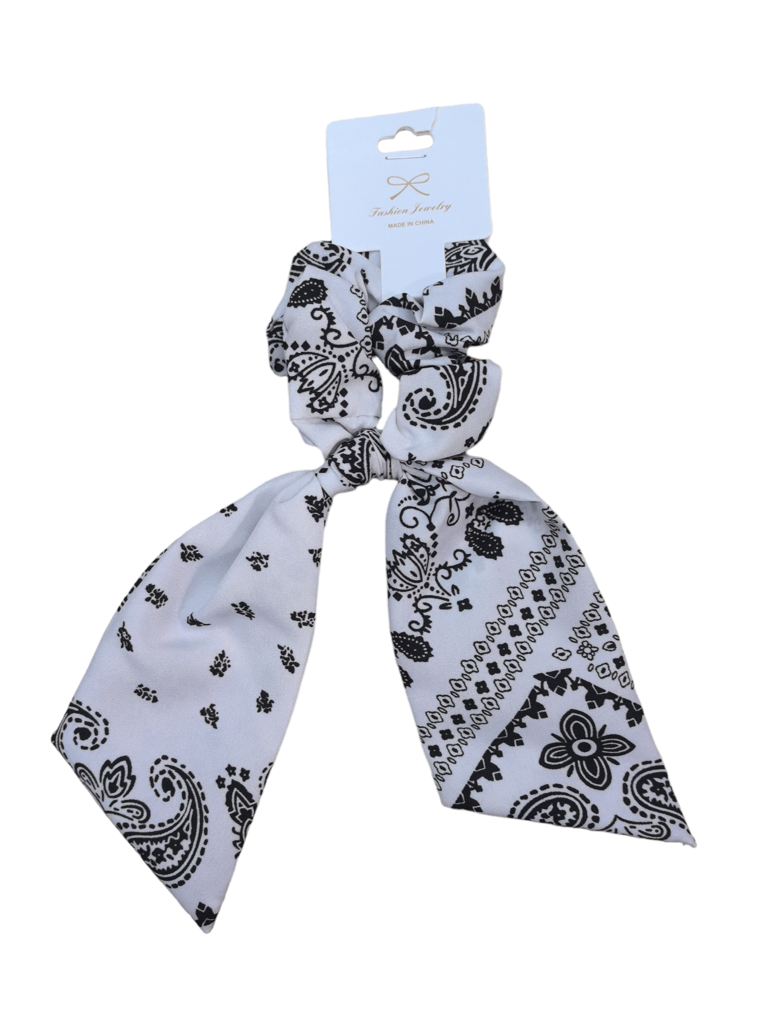 Chouchou ruban motif Paisley(x12)