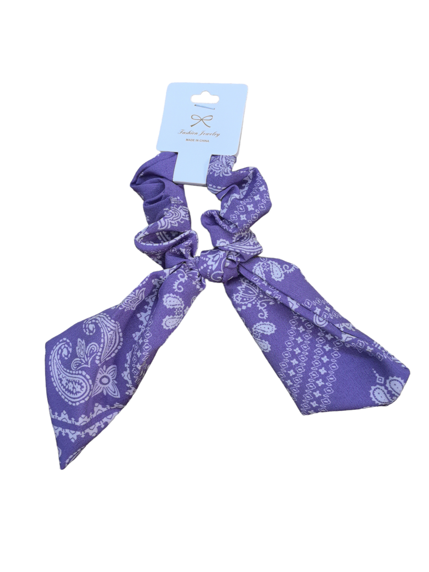 Chouchou ruban motif Paisley(x12)