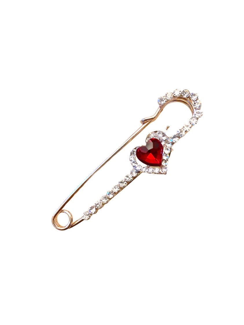 Broche epingle coeur #CZB9-07 (x12)