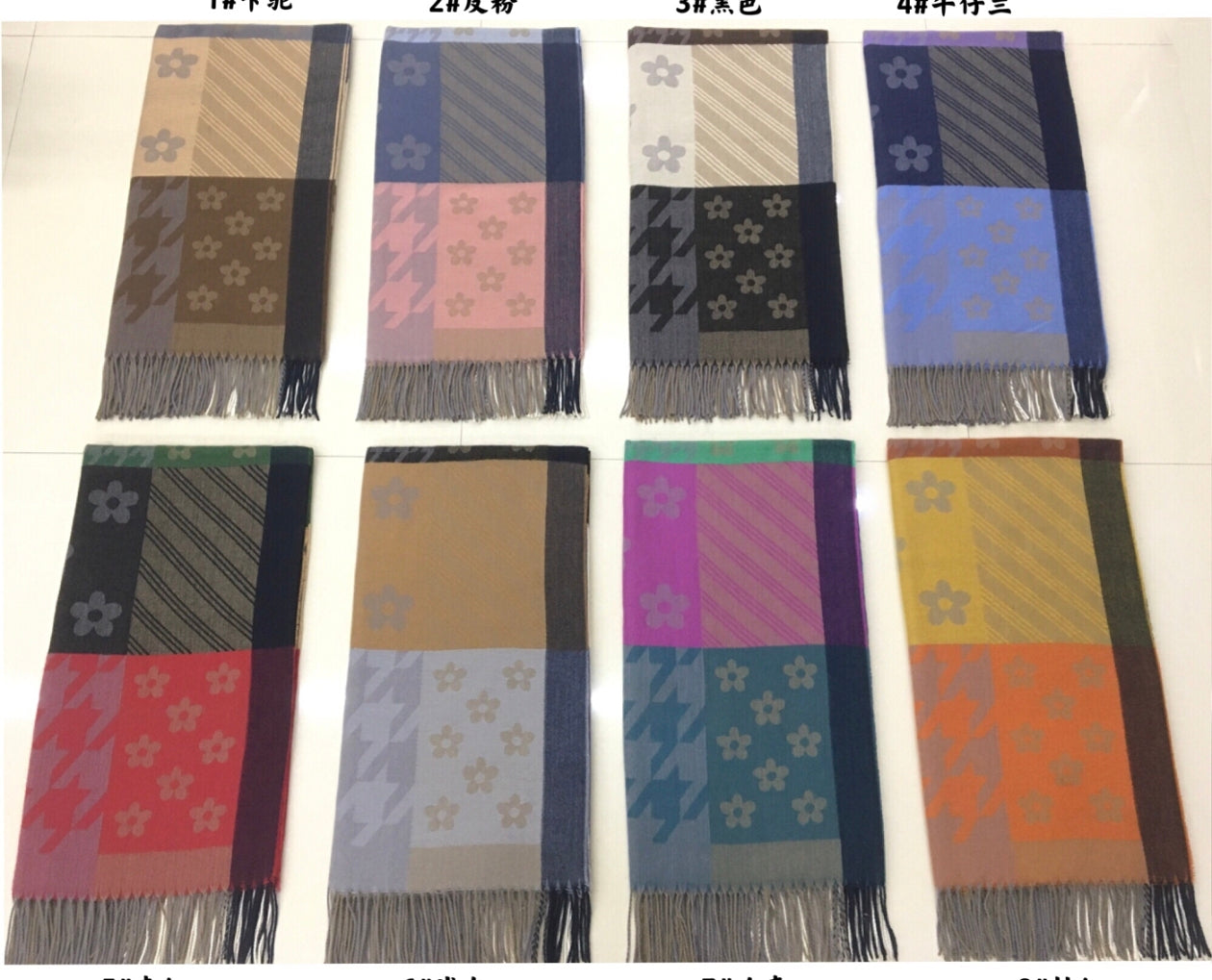 Écharpe châle motif fleur (x10)#35